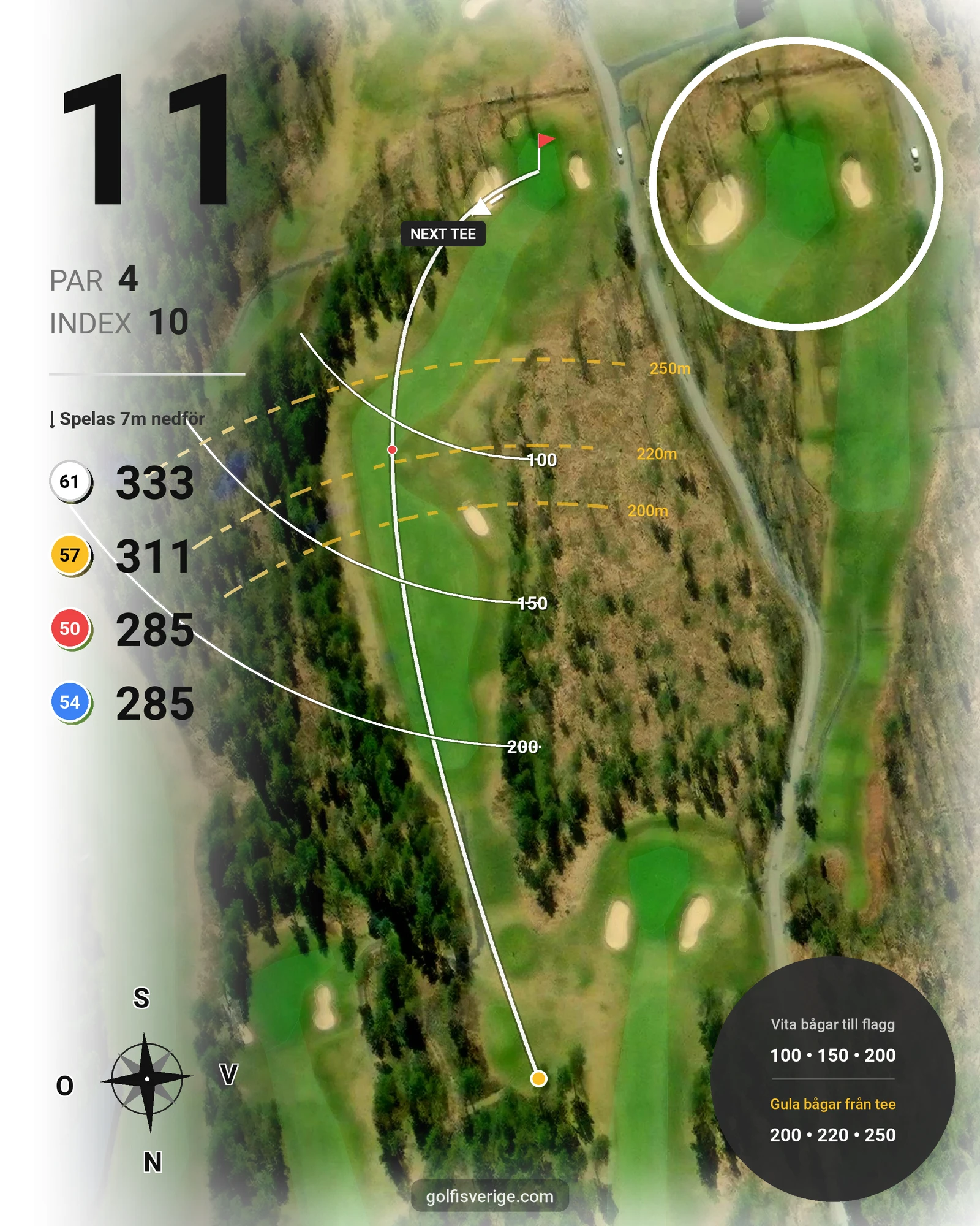 Banguide Nässjö Gk på Nässjö Golfklubb - Hål 11 karta