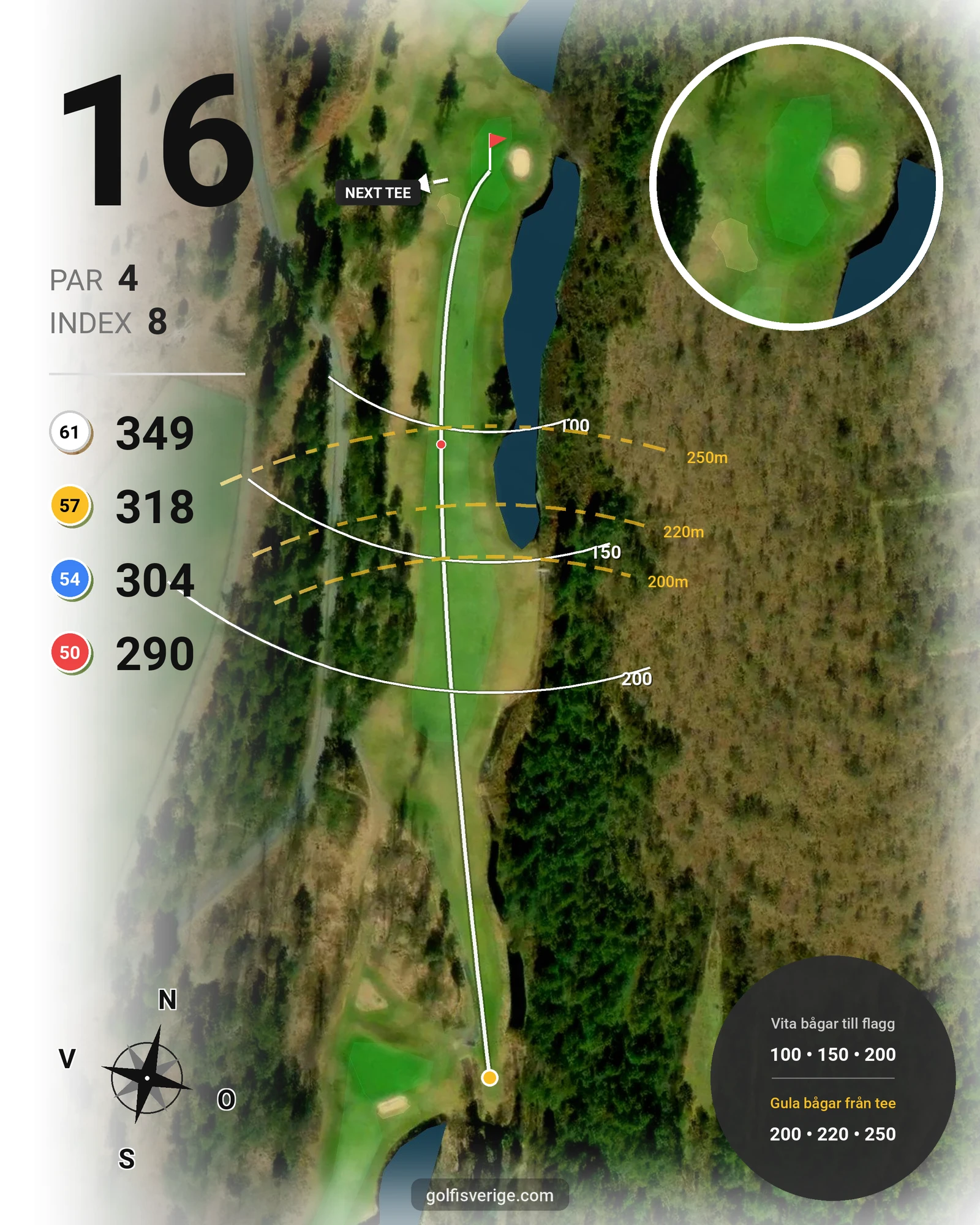 Banguide Nässjö Gk på Nässjö Golfklubb - Hål 16 karta