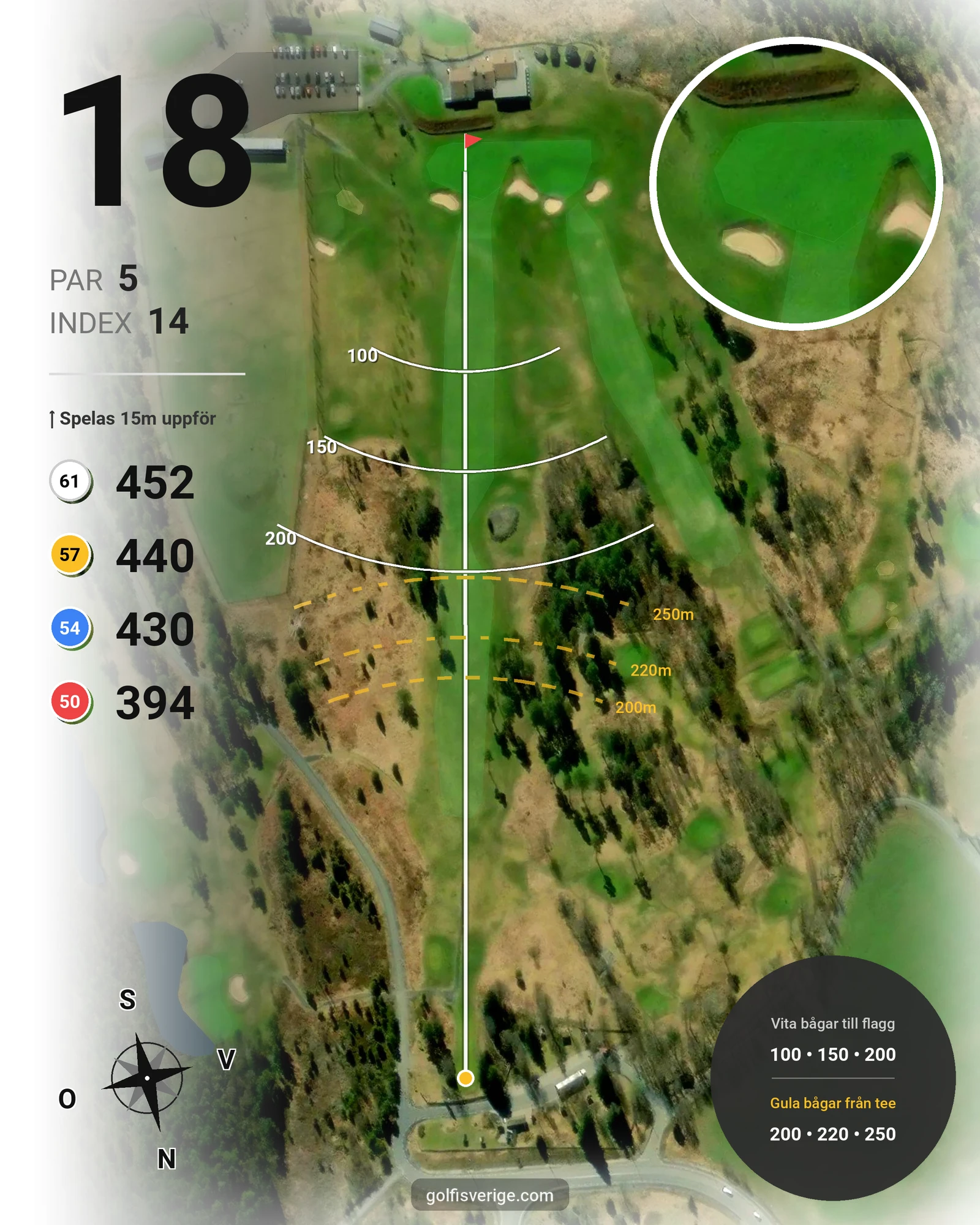 Banguide Nässjö Gk på Nässjö Golfklubb - Hål 18 karta