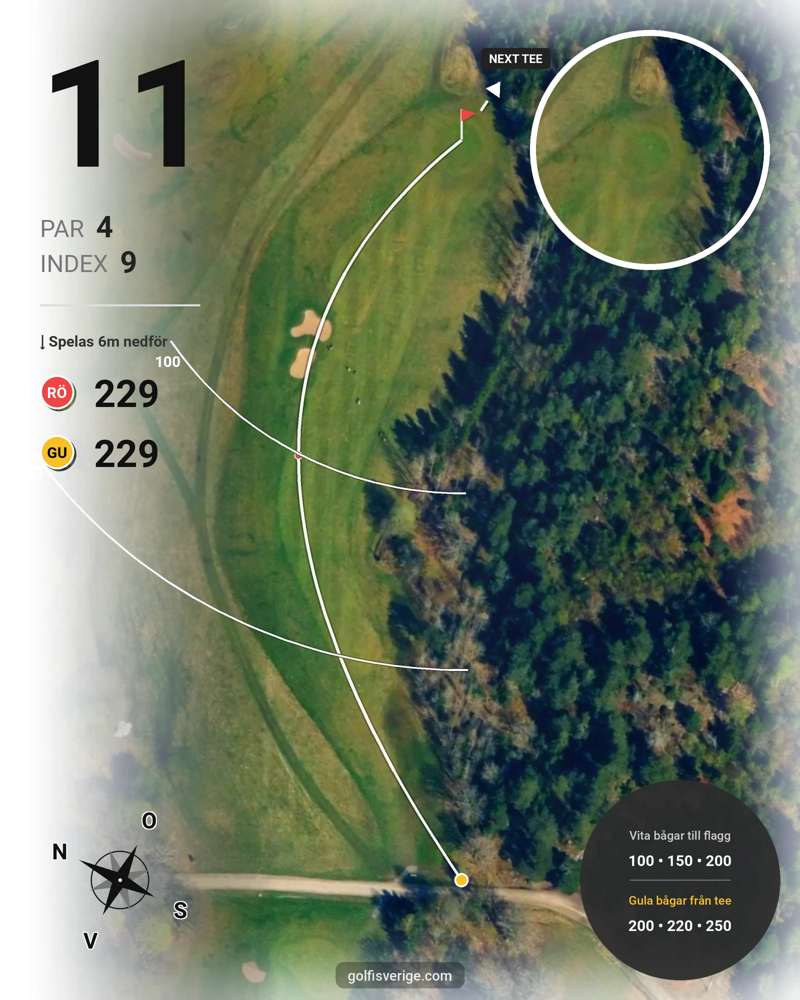 Banguide Norråva GG på Norråva Golfklubb - Hål 11 karta