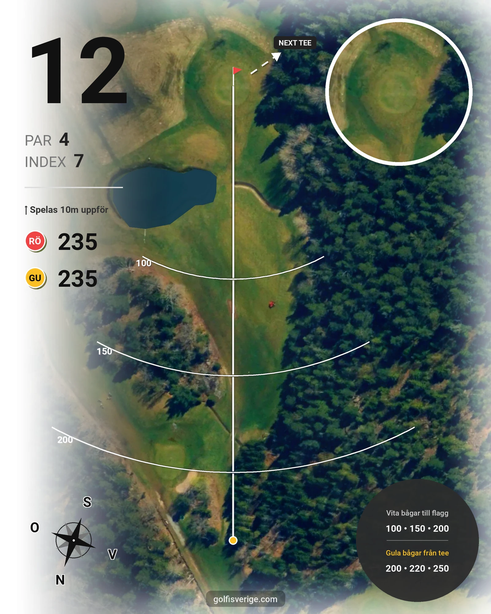 Banguide Norråva GG på Norråva Golfklubb - Hål 12 karta
