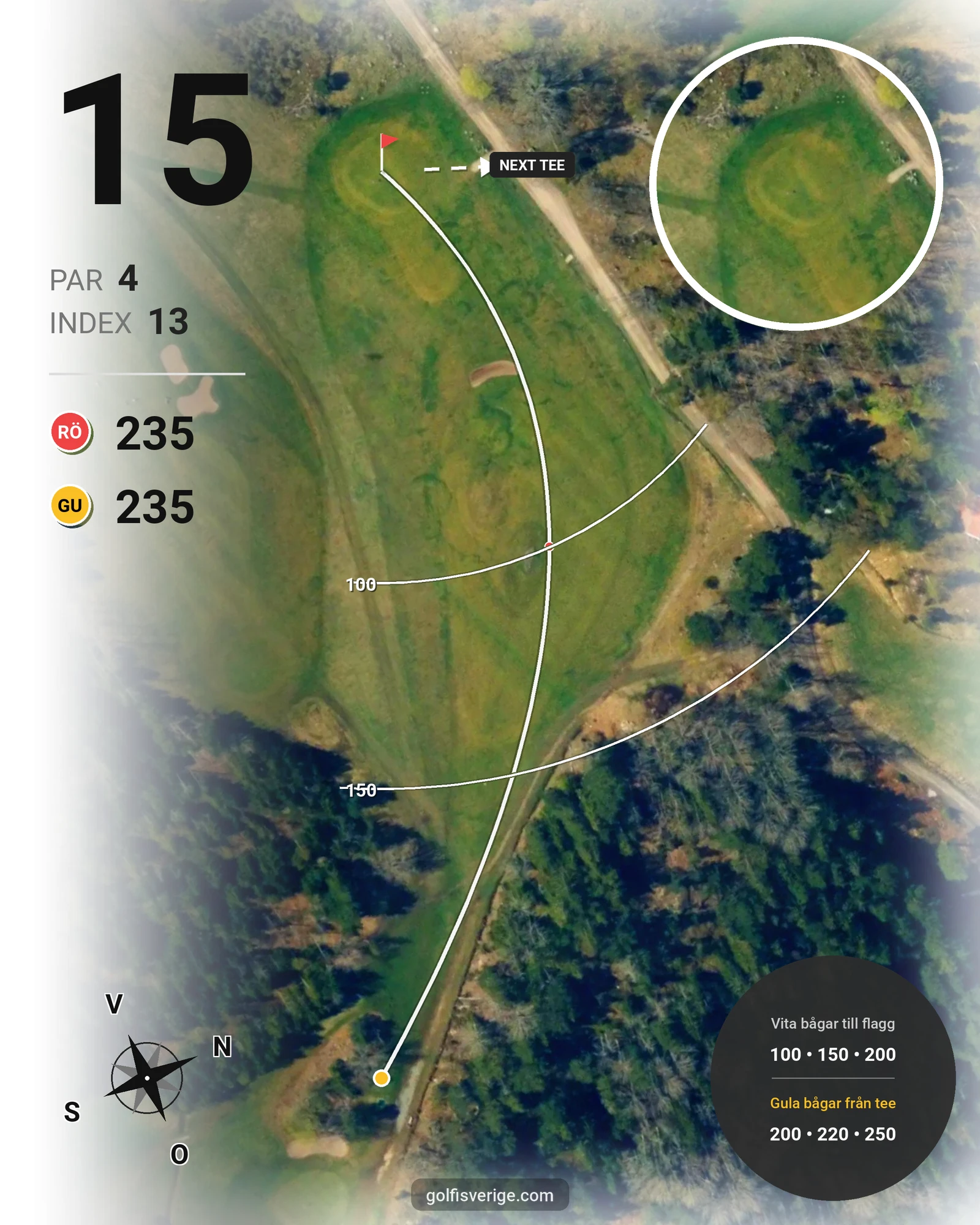Banguide Norråva GG på Norråva Golfklubb - Hål 15 karta