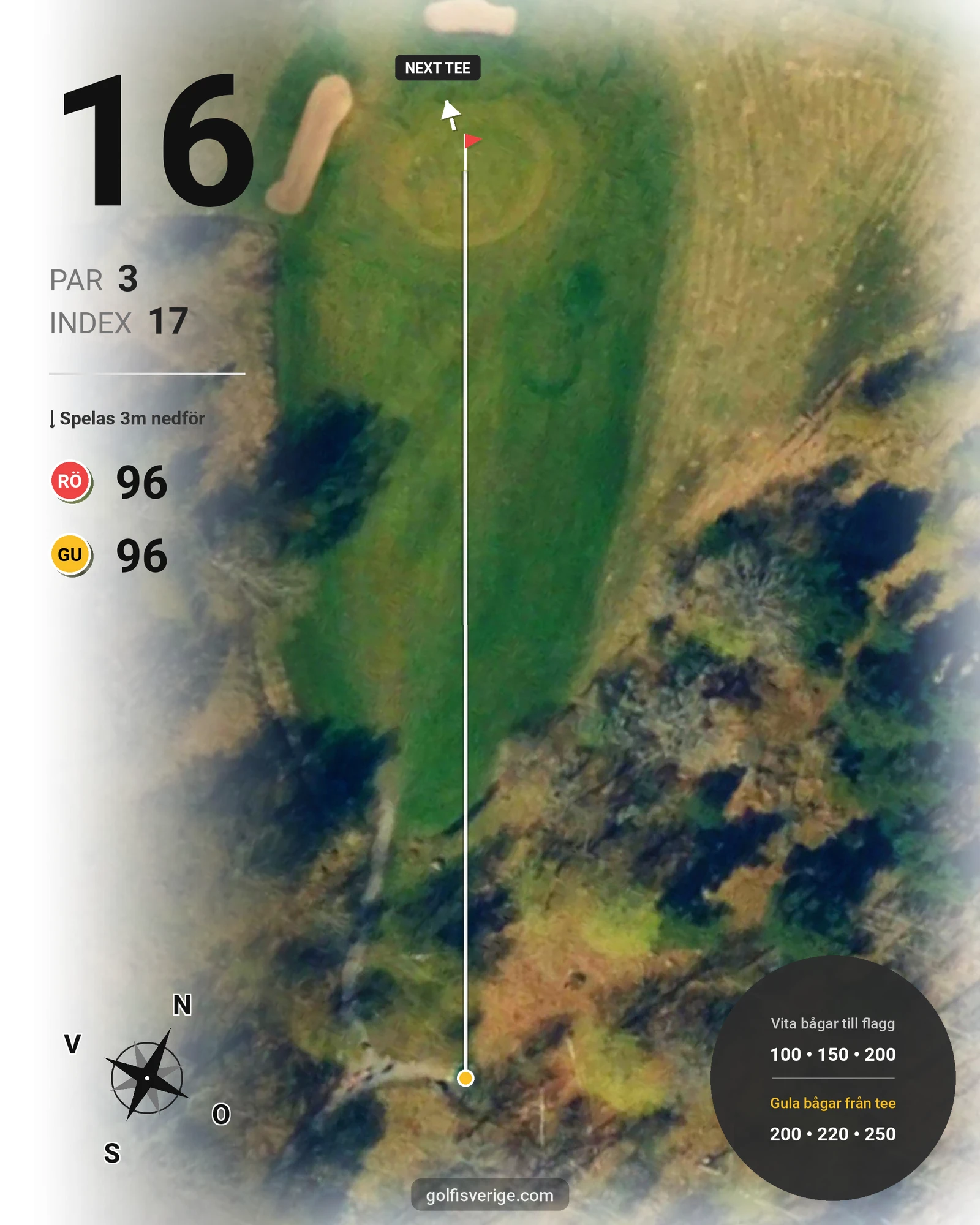 Banguide Norråva GG på Norråva Golfklubb - Hål 16 karta
