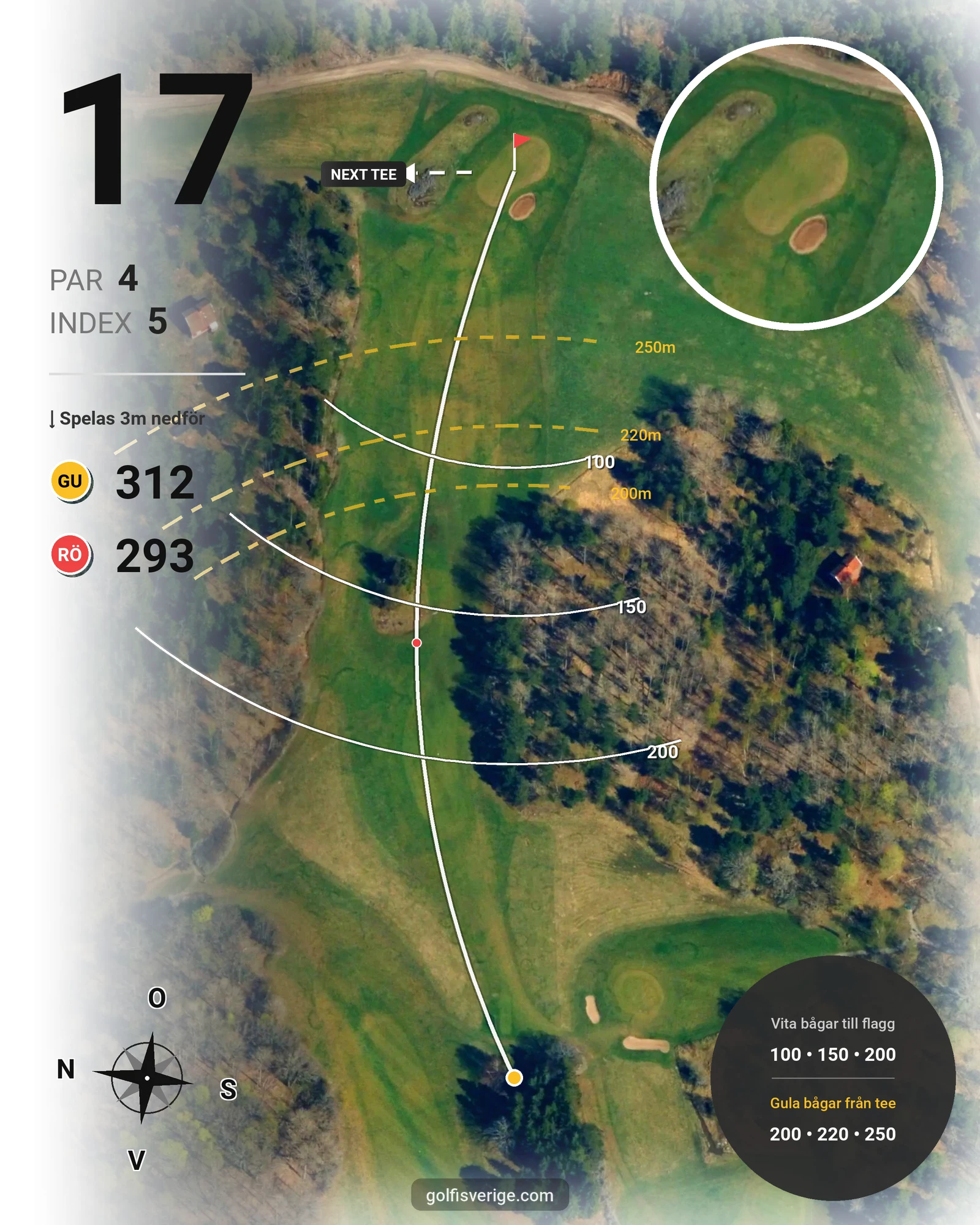 Banguide Norråva GG på Norråva Golfklubb - Hål 17 karta