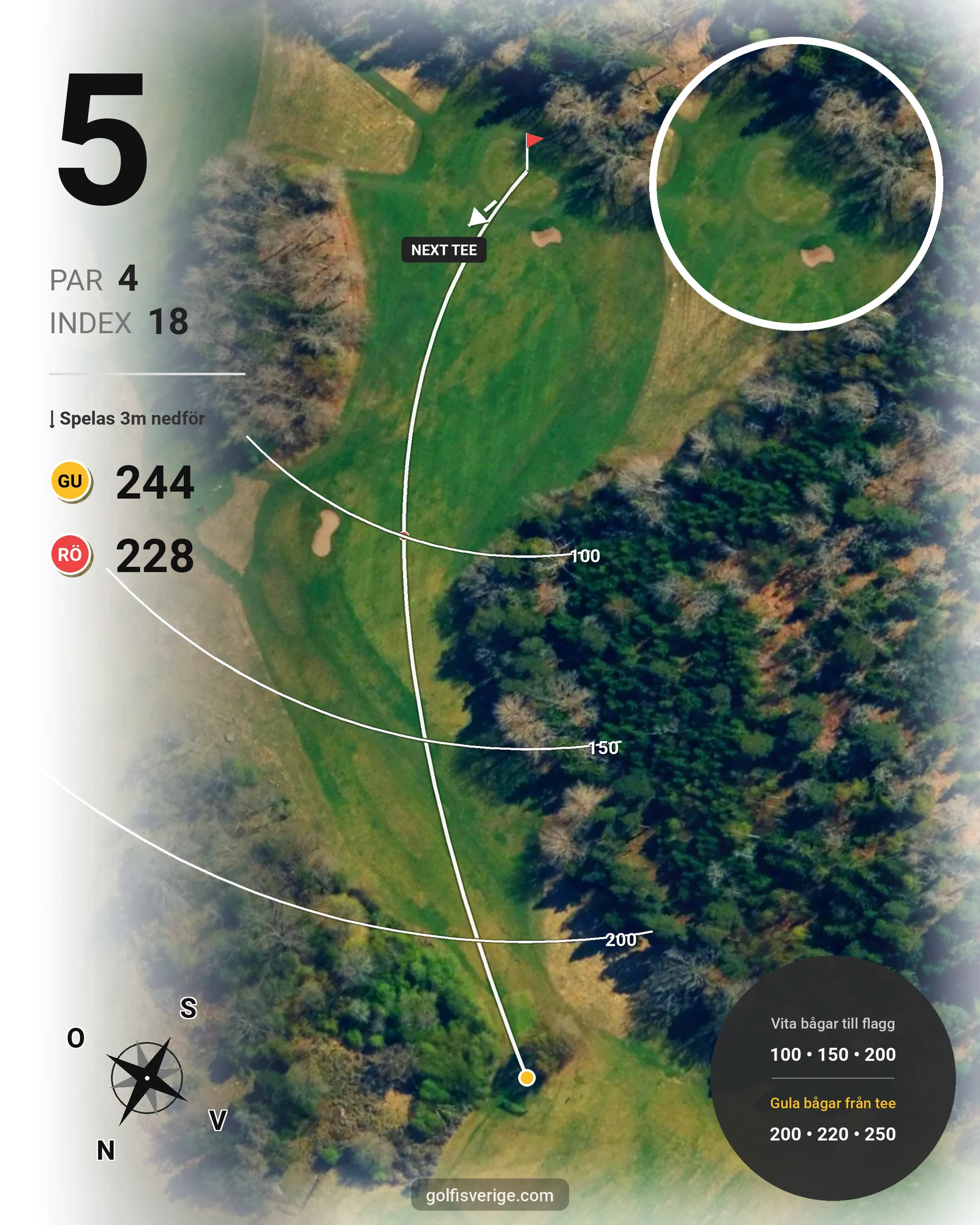 Banguide Norråva GG på Norråva Golfklubb - Hål 5 karta