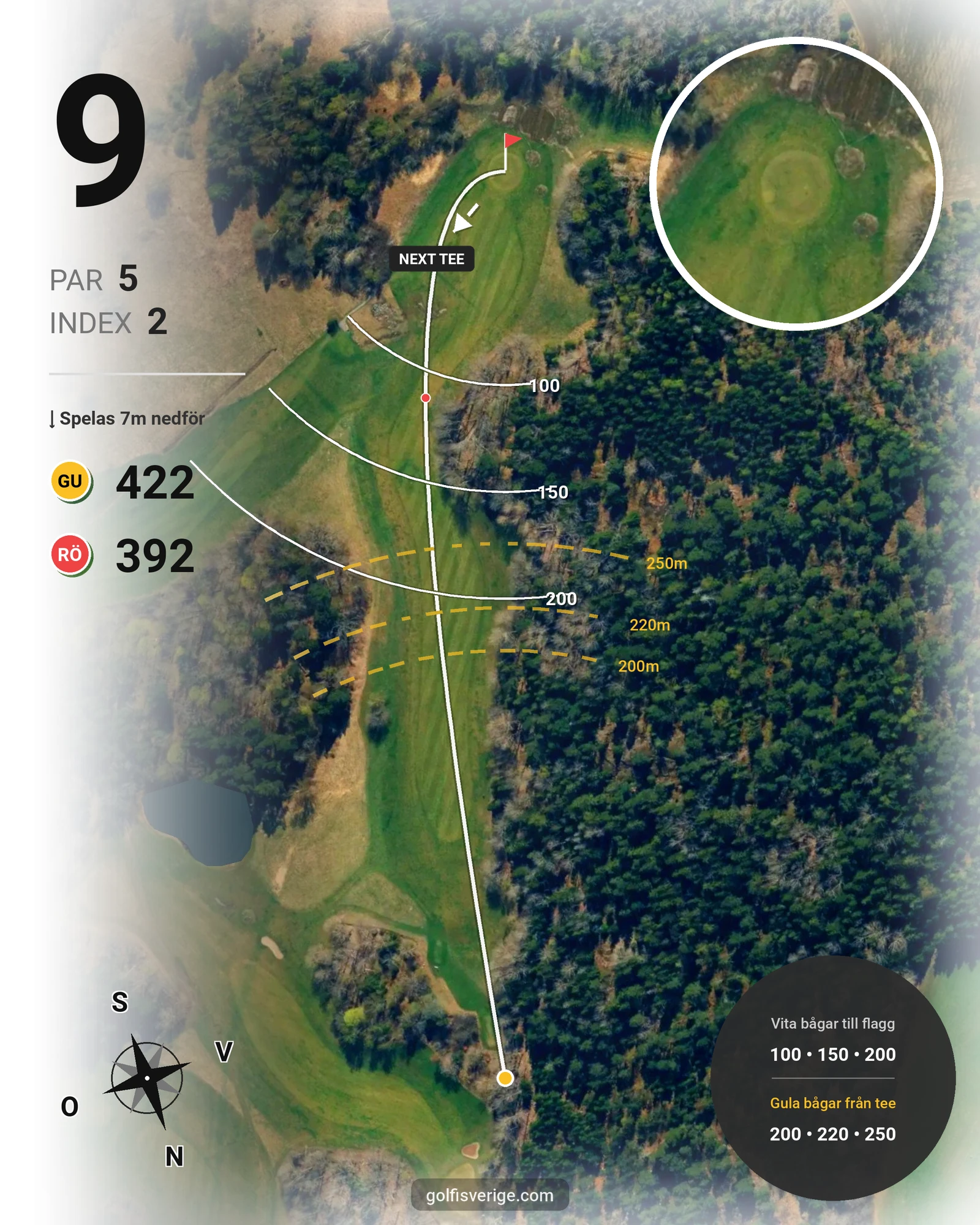 Banguide Norråva GG på Norråva Golfklubb - Hål 9 karta