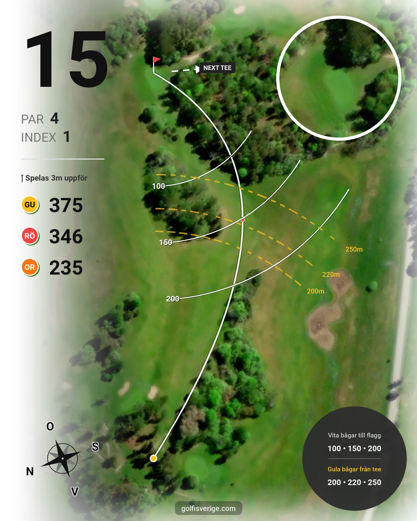 Banguide Norrby Golfbana på Norrby Golf - Hål 15 karta