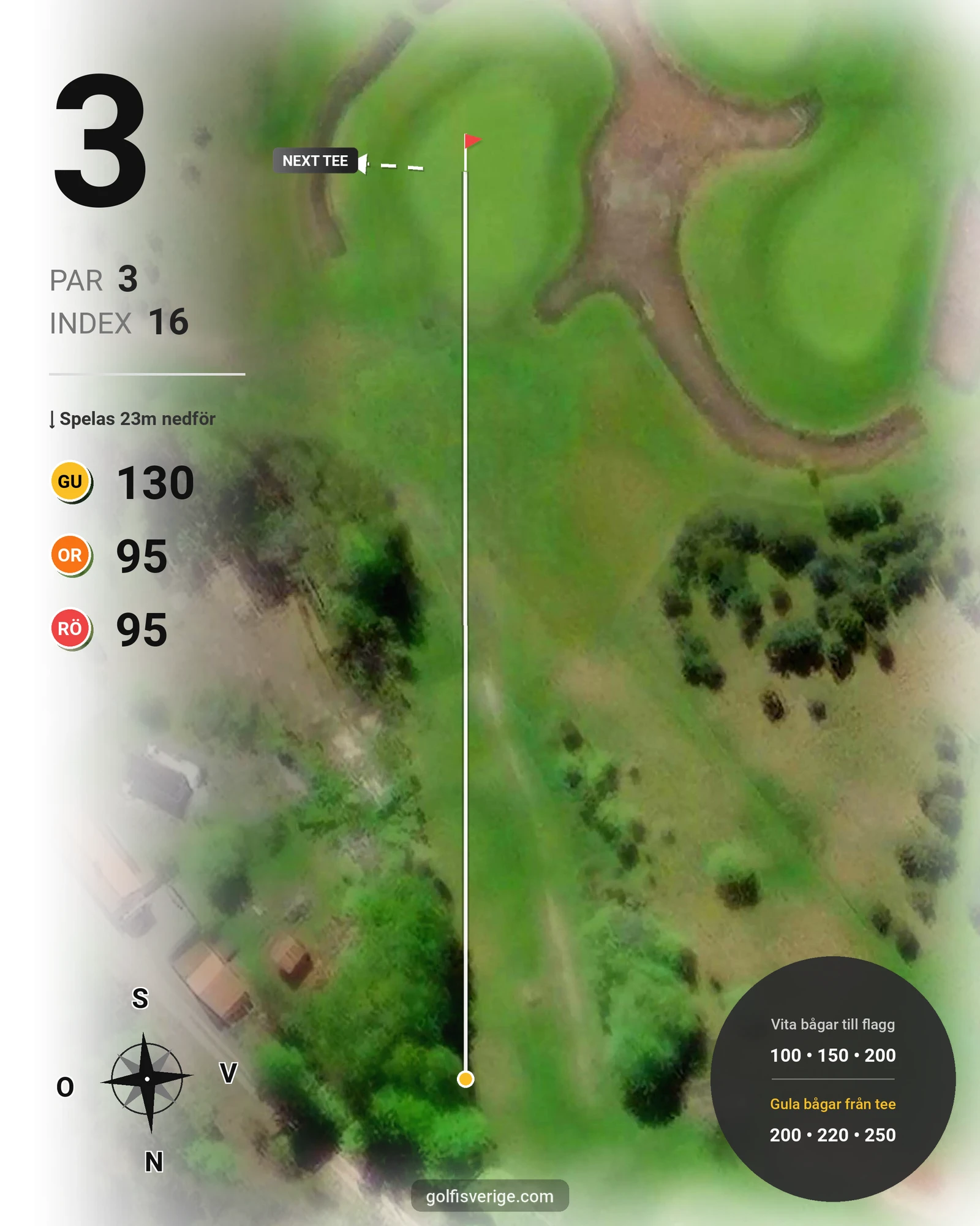 Banguide Norrby Golfbana på Norrby Golf - Hål 3 karta