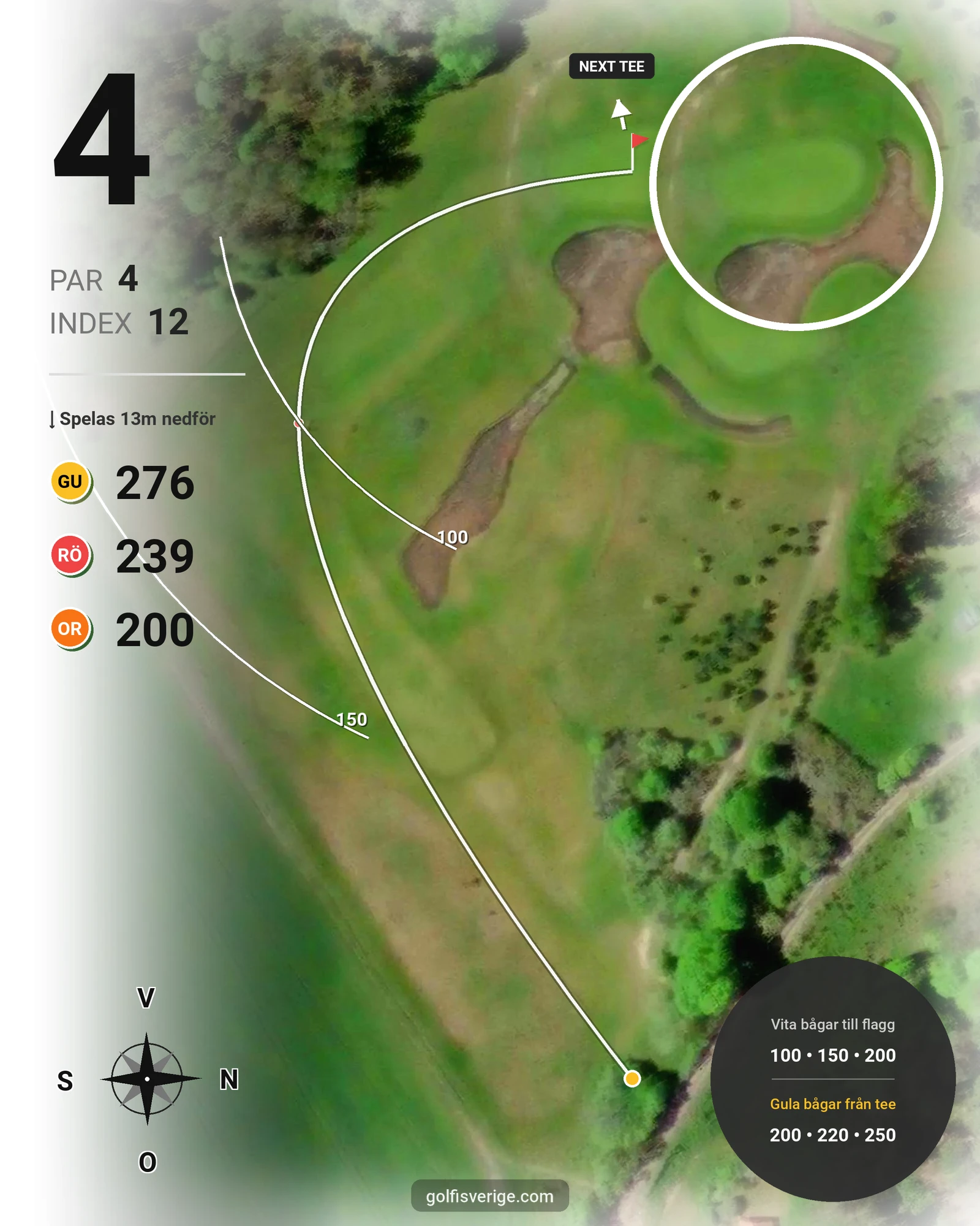 Banguide Norrby Golfbana på Norrby Golf - Hål 4 karta