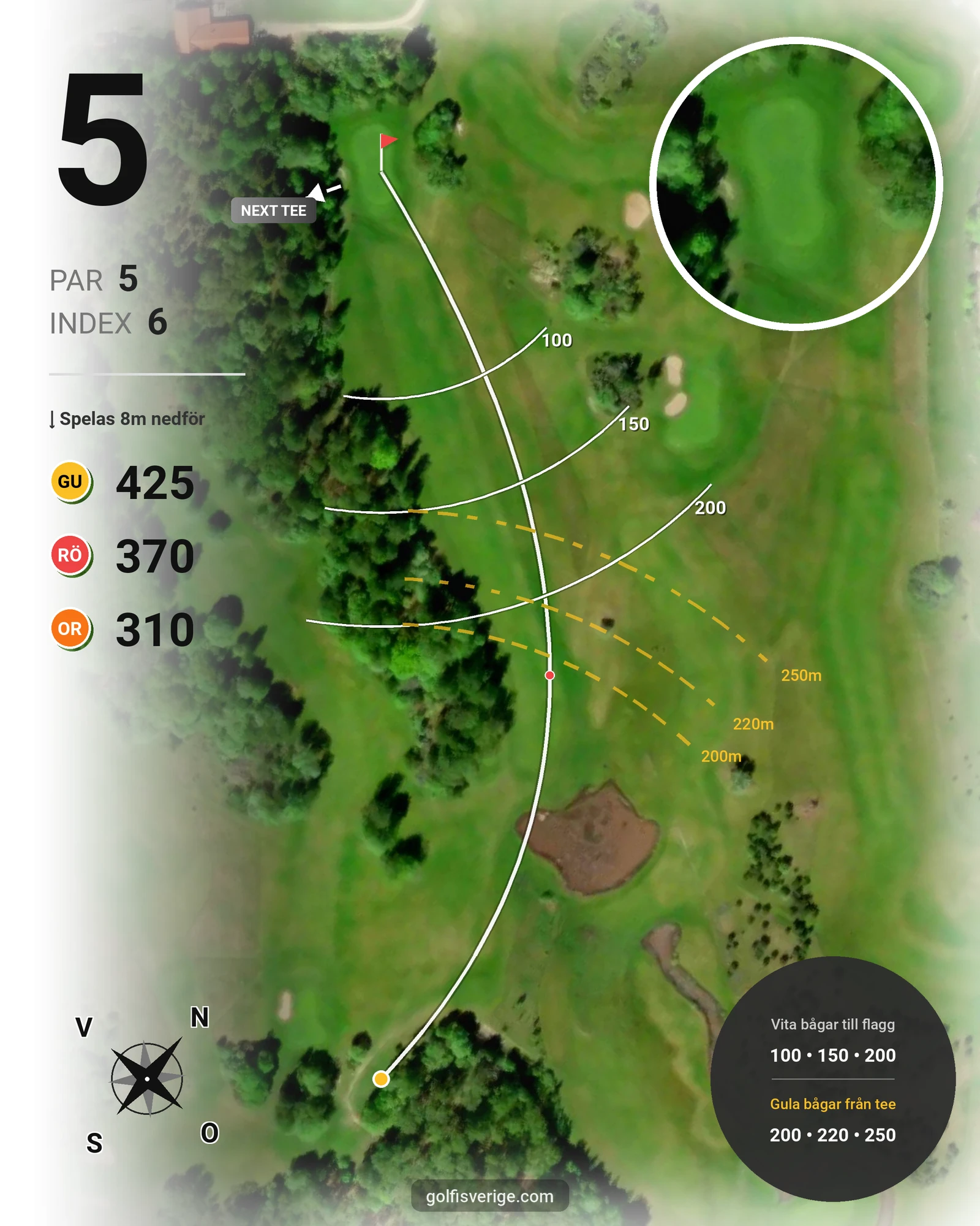 Banguide Norrby Golfbana på Norrby Golf - Hål 5 karta