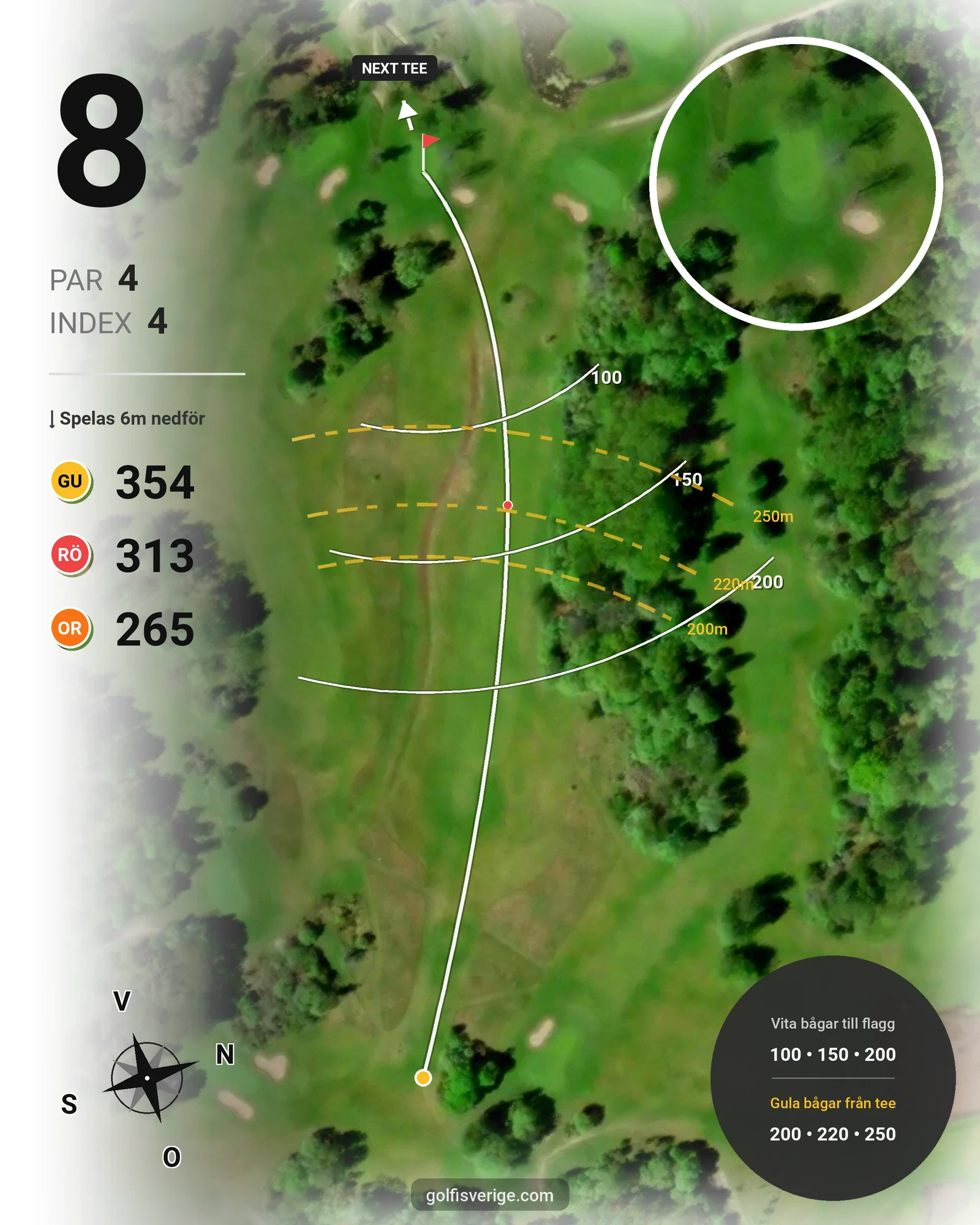 Banguide Norrby Golfbana på Norrby Golf - Hål 8 karta