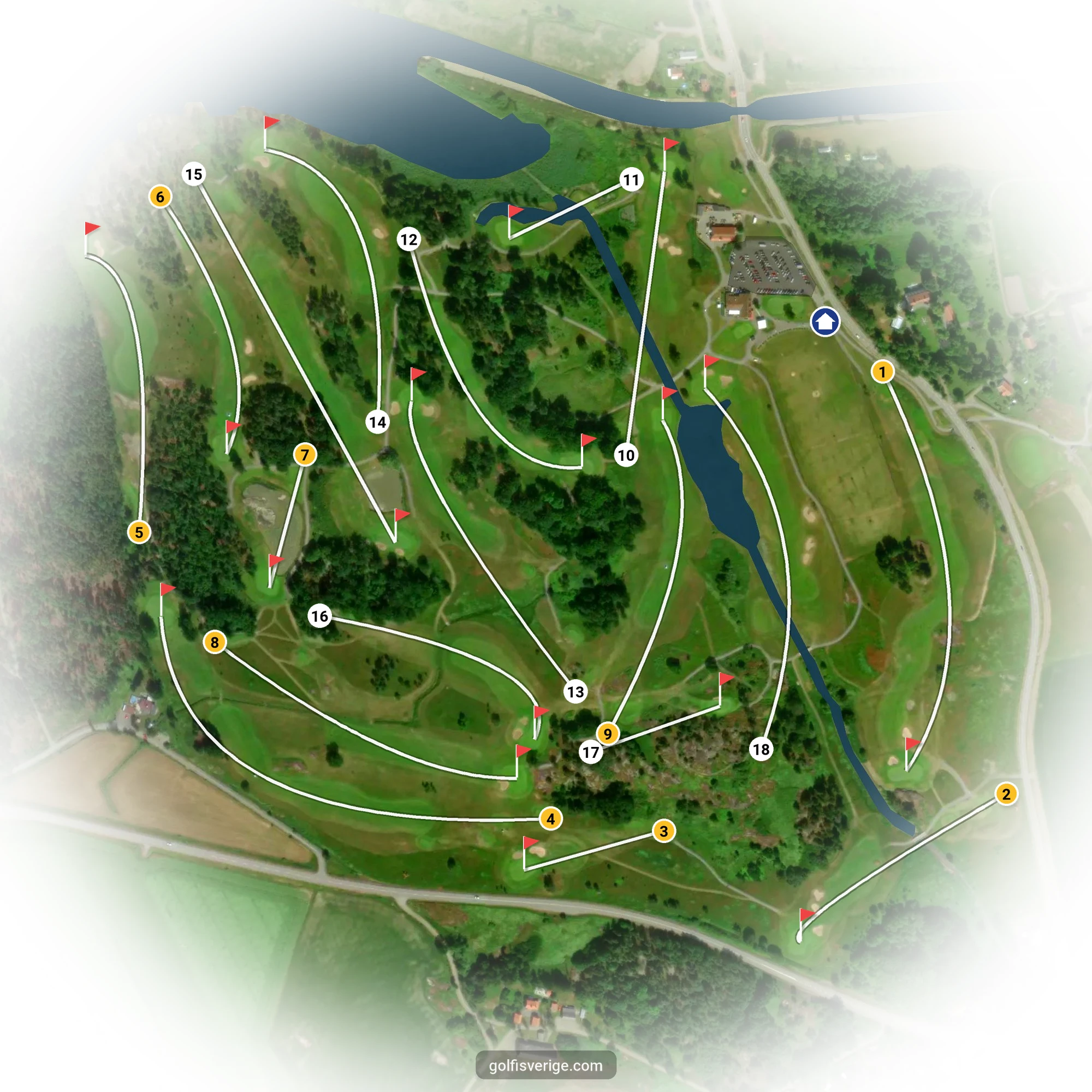 Banguide för Hylinge 18 hål (Söderköping) på Norrköping Söderköping Golfklubb