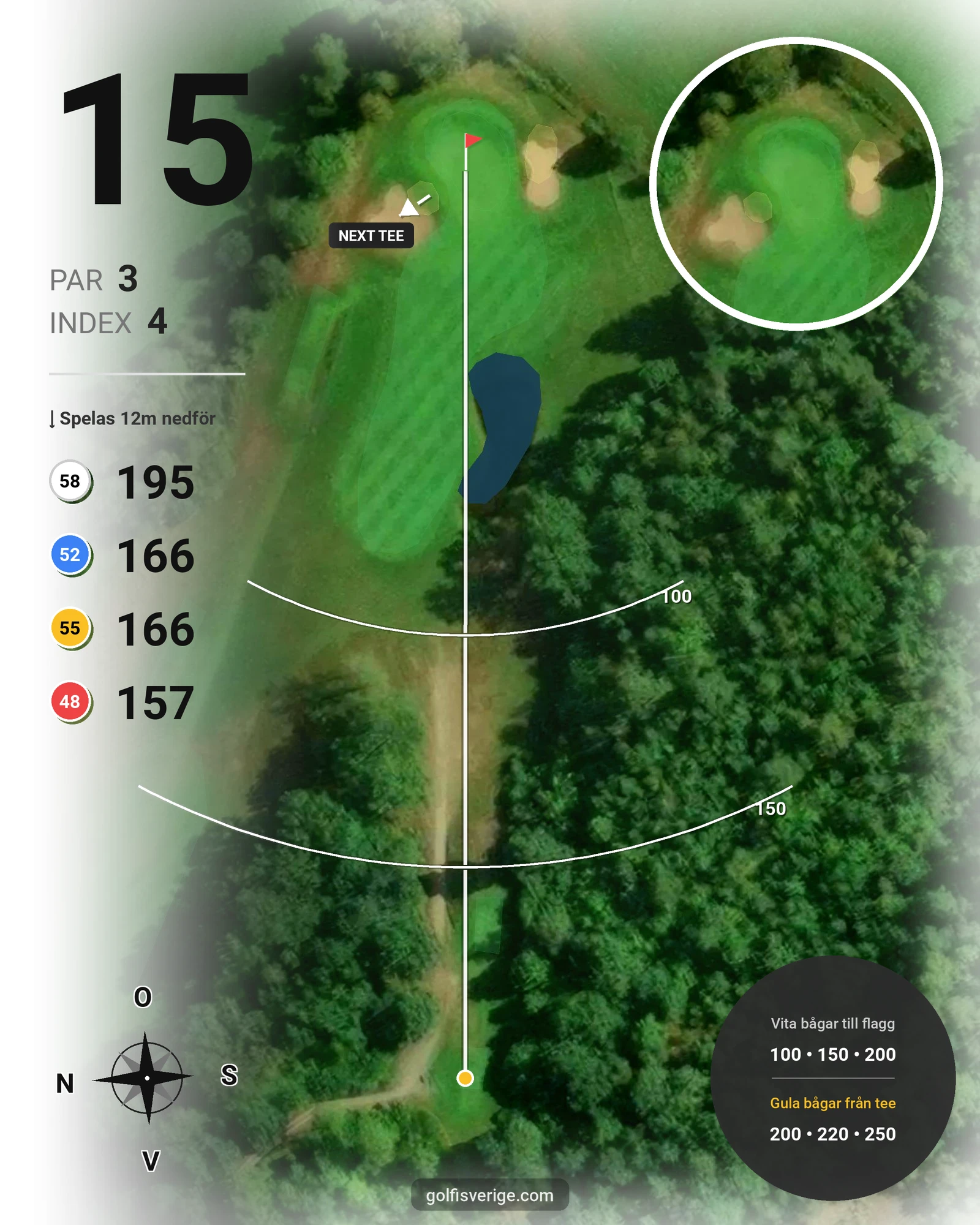 Banguide Nybro GK 18 hålsbanan hål 15 karta
