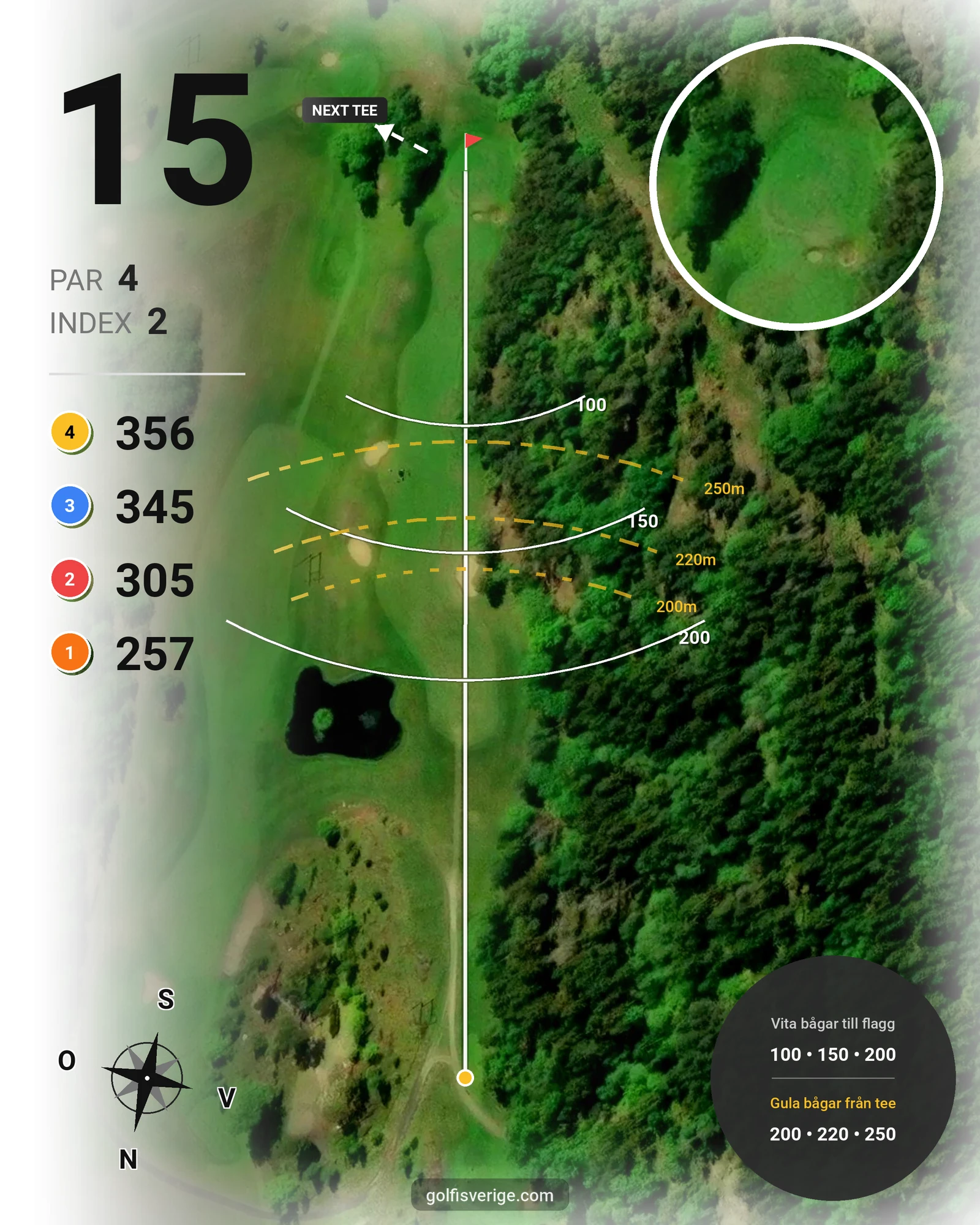 Banguide 9 hål Dal på Nynäshamns Golfklubb - Hål 15 karta