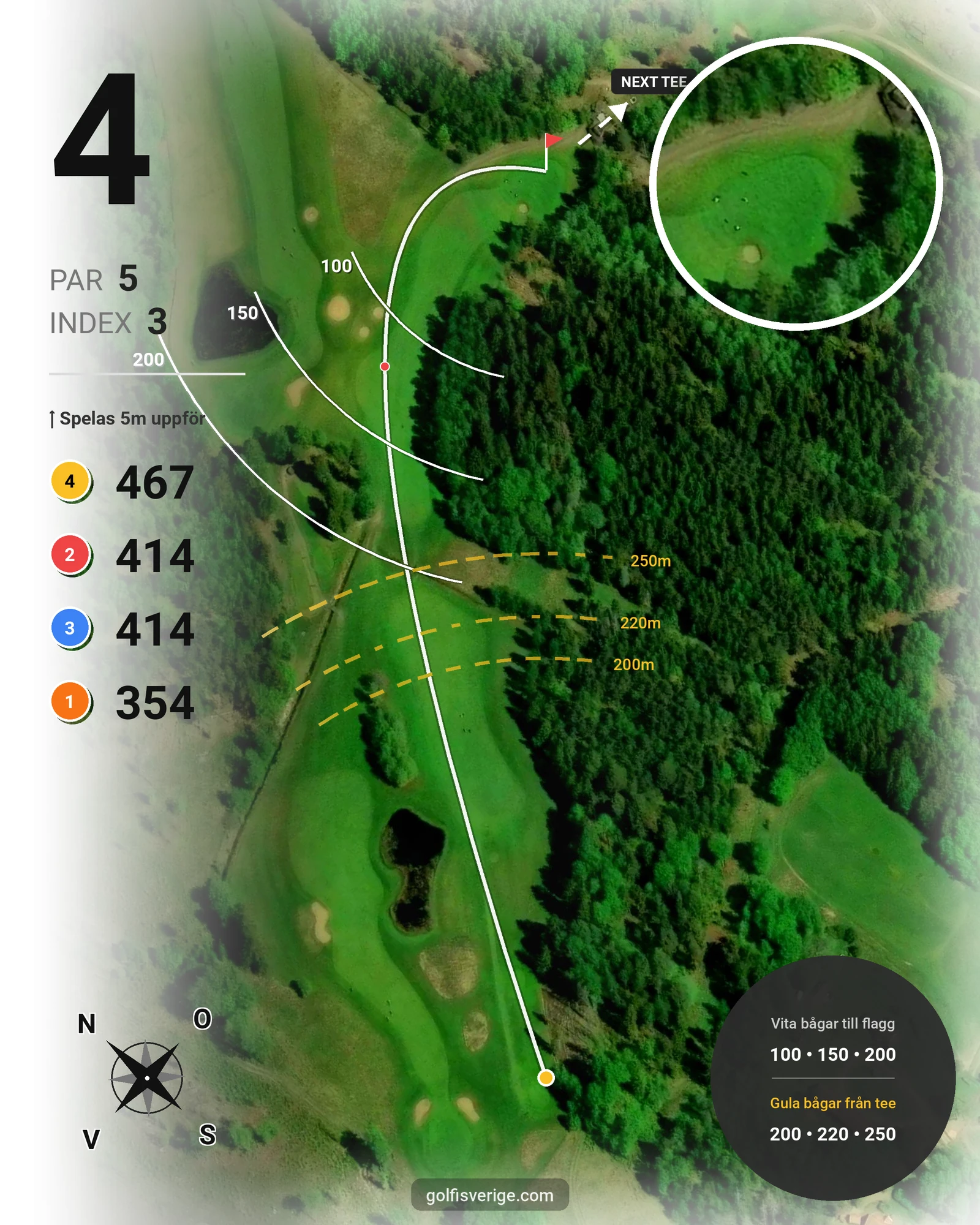 Banguide 18 hål Dal-Sjö på Nynäshamns Golfklubb - Hål 4 karta