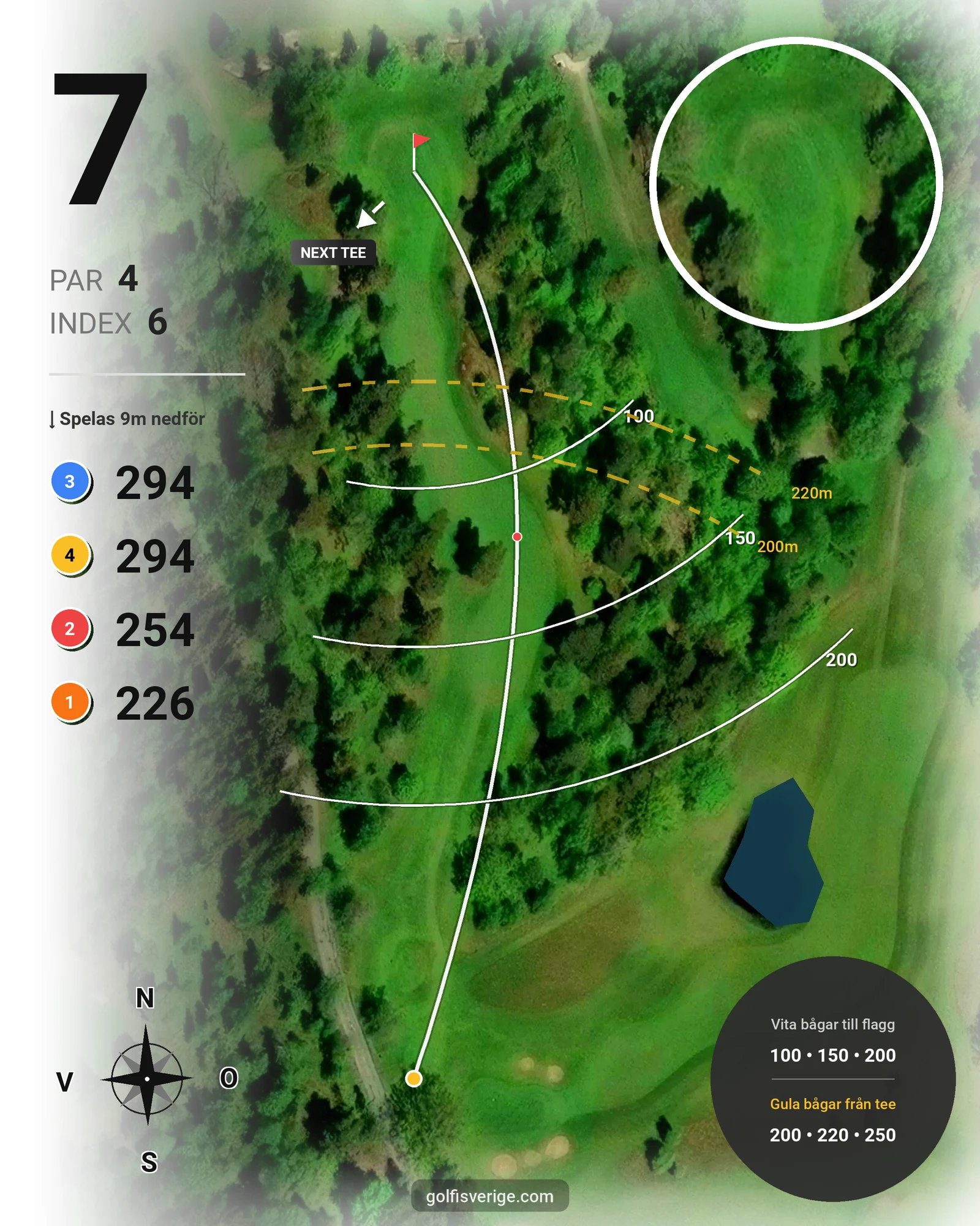 Banguide 18 hål Sjö-Berg på Nynäshamns Golfklubb - Hål 7 karta