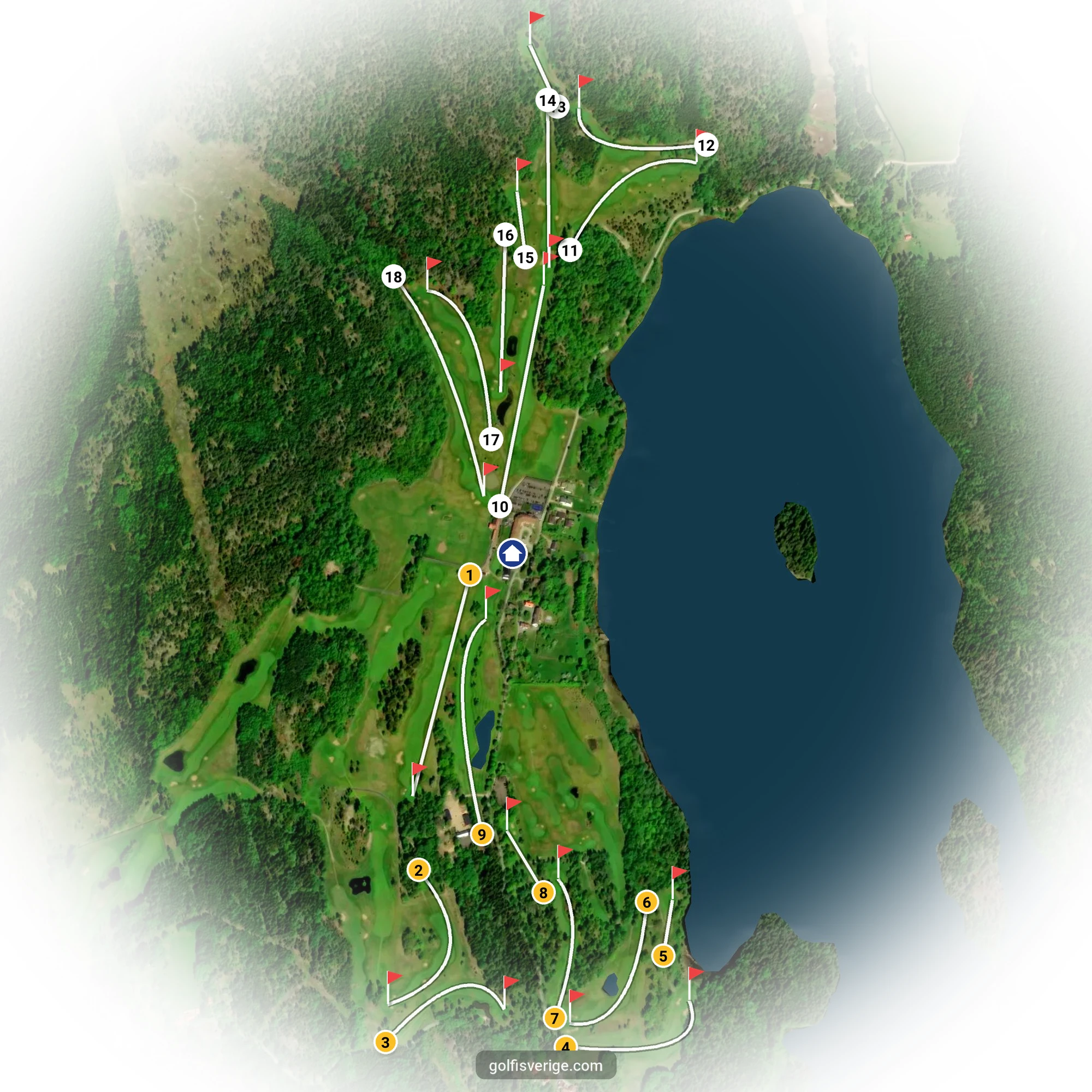 Banguide för 18 hål Sjö-Berg på Nynäshamns Golfklubb