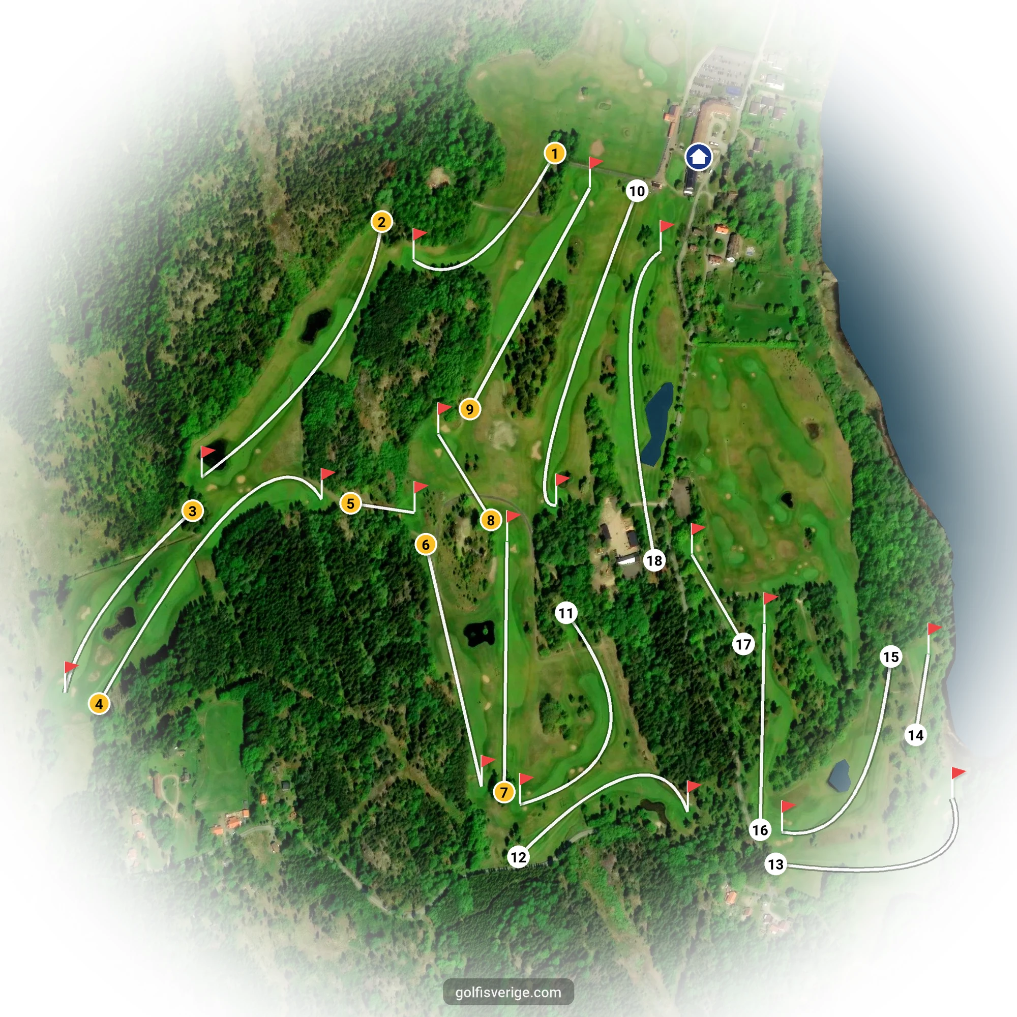 Banguide för 18 hål Dal-Sjö på Nynäshamns Golfklubb