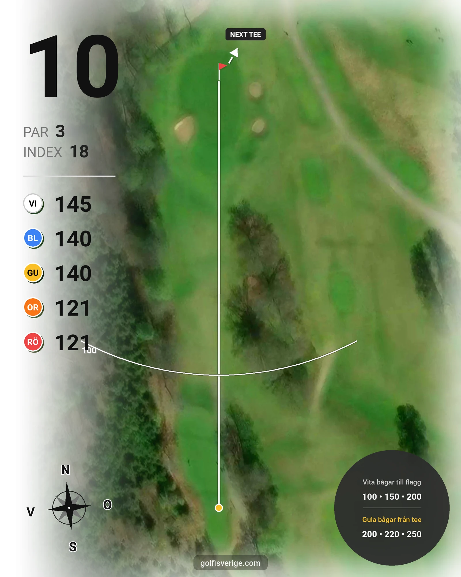 Banguide Nya banan på Öijared Golfklubb - Hål 10 karta