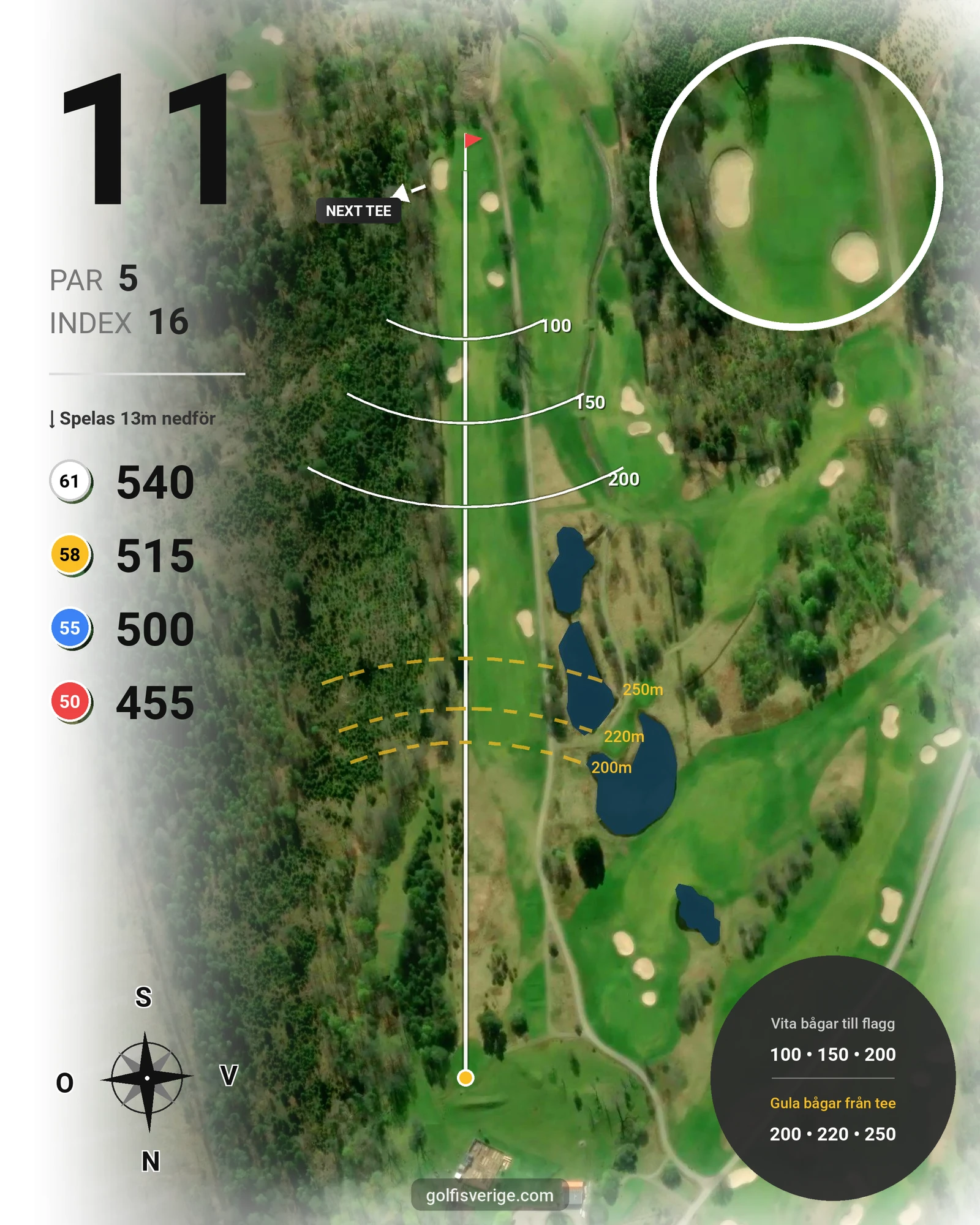 Banguide Gamla Banan på Öijared Golfklubb - Hål 11 karta