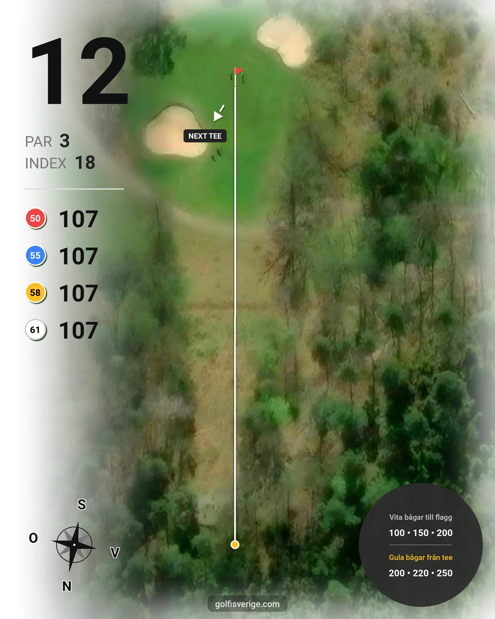 Banguide Gamla Banan på Öijared Golfklubb - Hål 12 karta