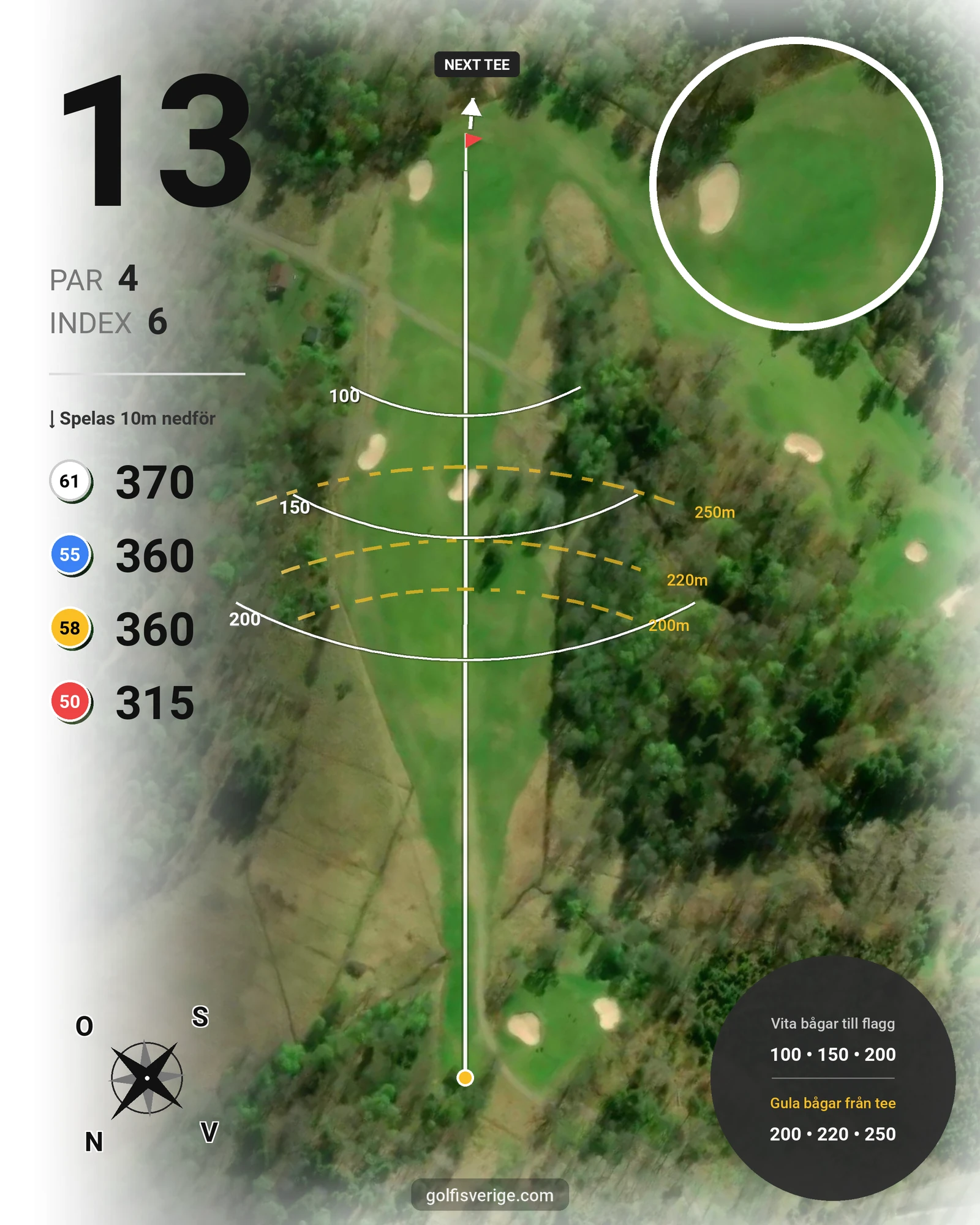 Banguide Gamla Banan på Öijared Golfklubb - Hål 13 karta