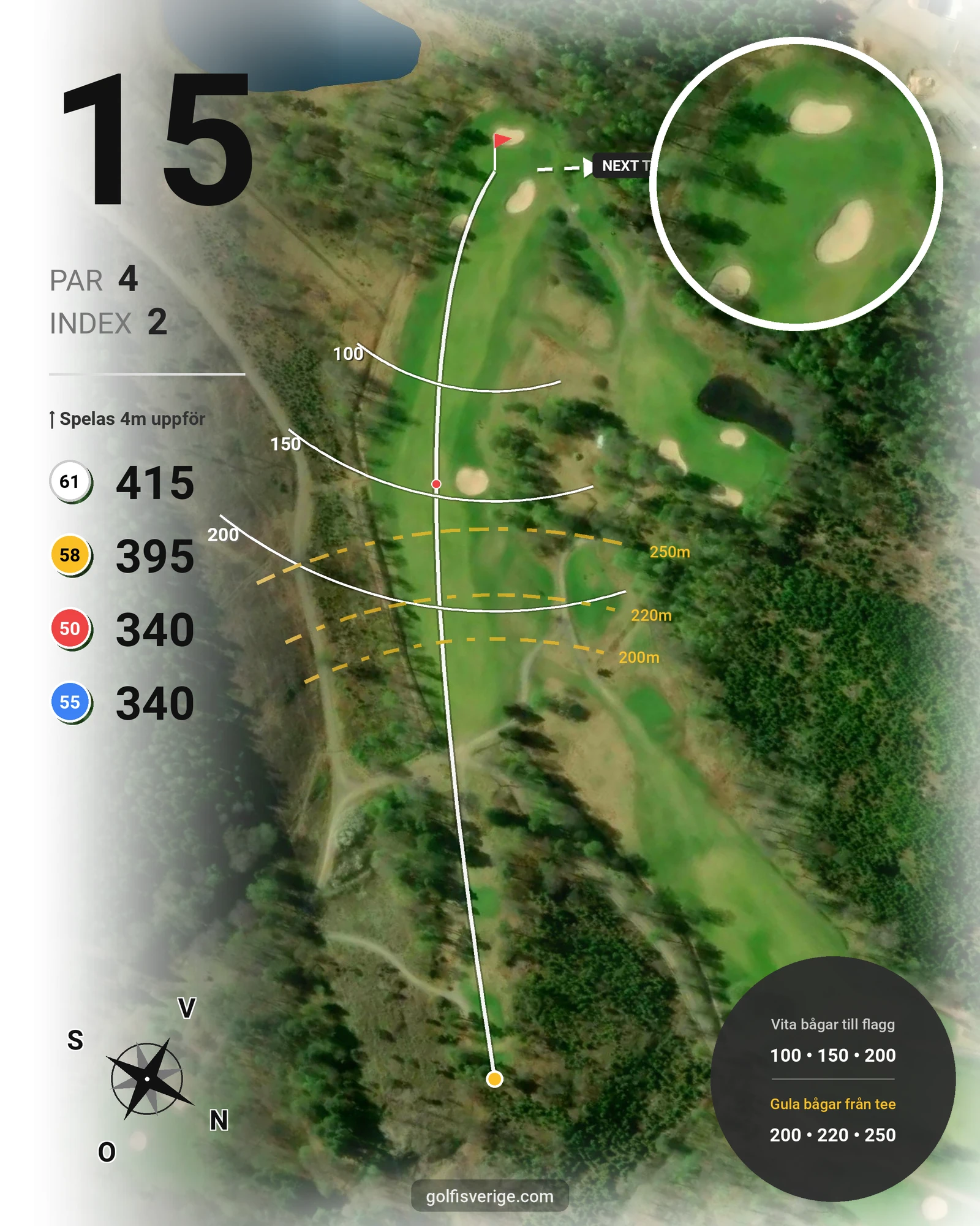 Banguide Gamla Banan på Öijared Golfklubb - Hål 15 karta