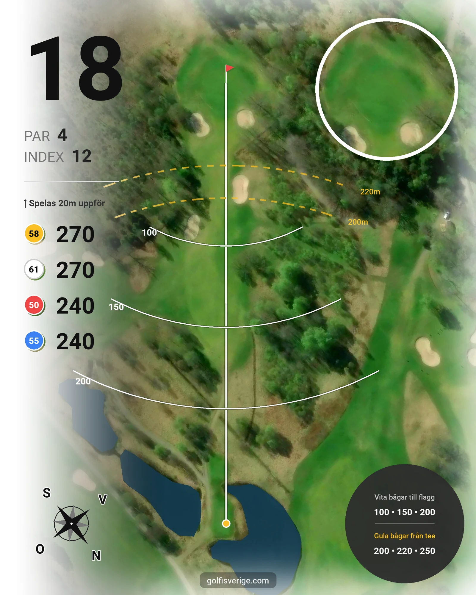Banguide Gamla Banan på Öijared Golfklubb - Hål 18 karta