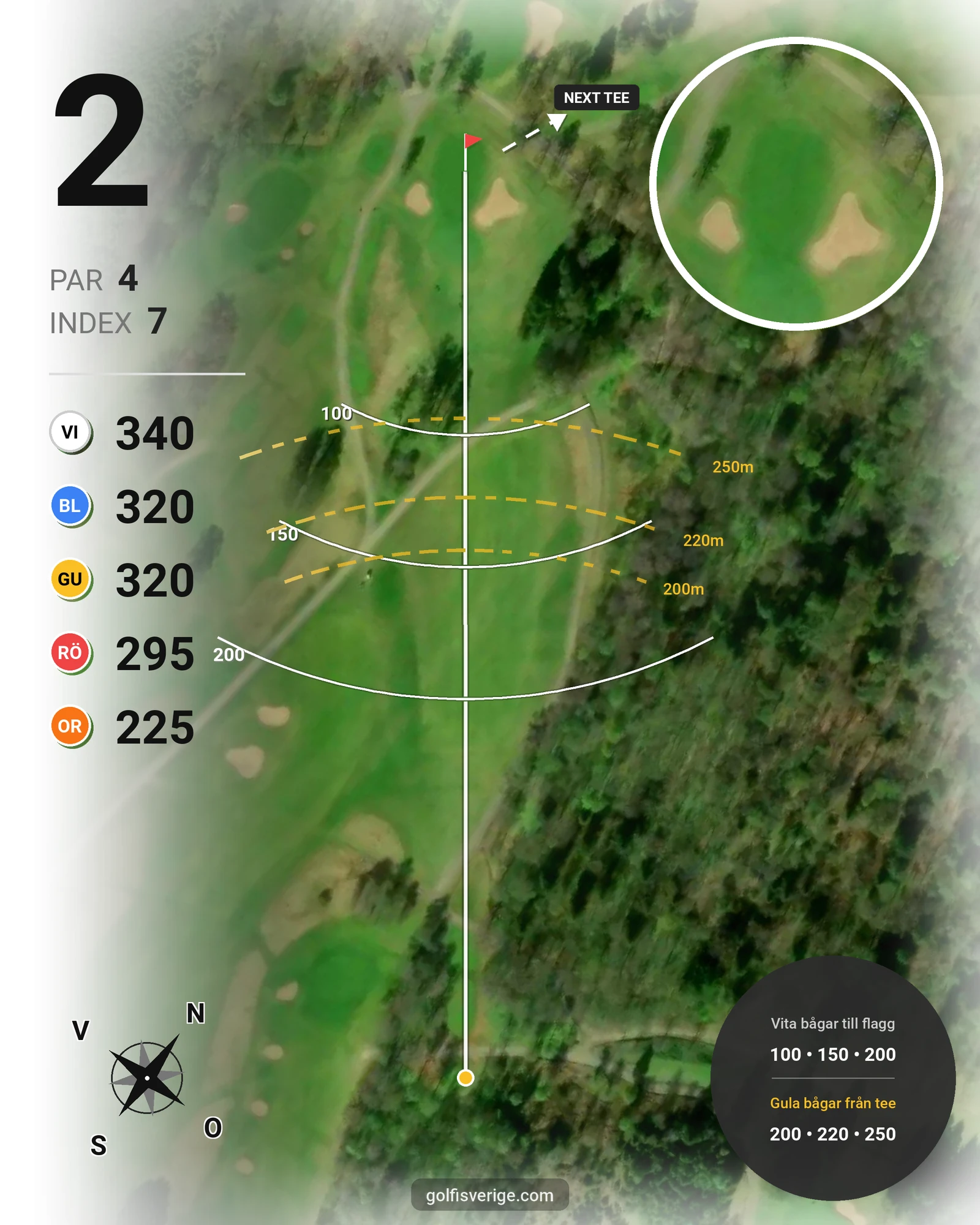 Banguide Nya banan på Öijared Golfklubb - Hål 2 karta