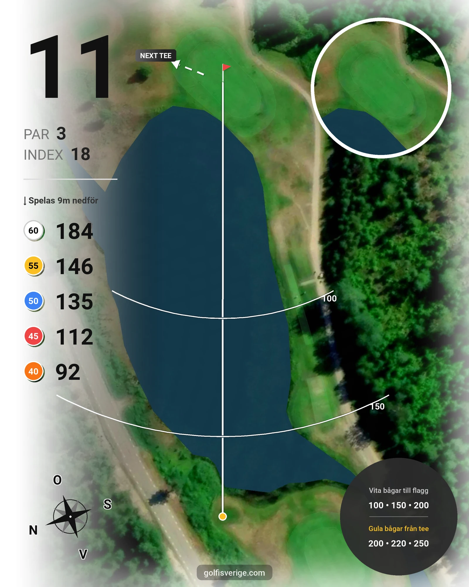 Banguide Öjestrand Golf Club hål 11 karta
