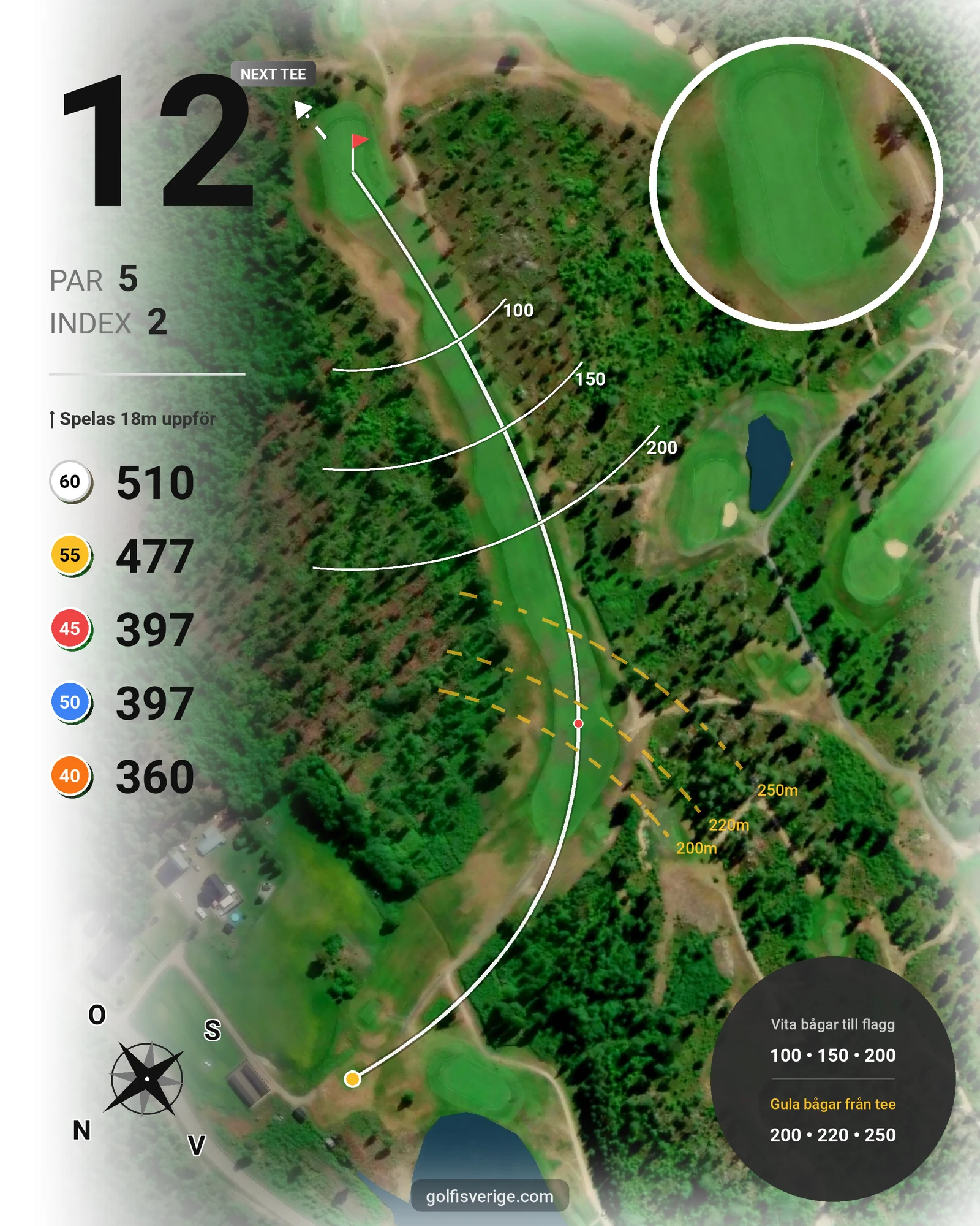 Banguide Öjestrand Golf Club hål 12 karta