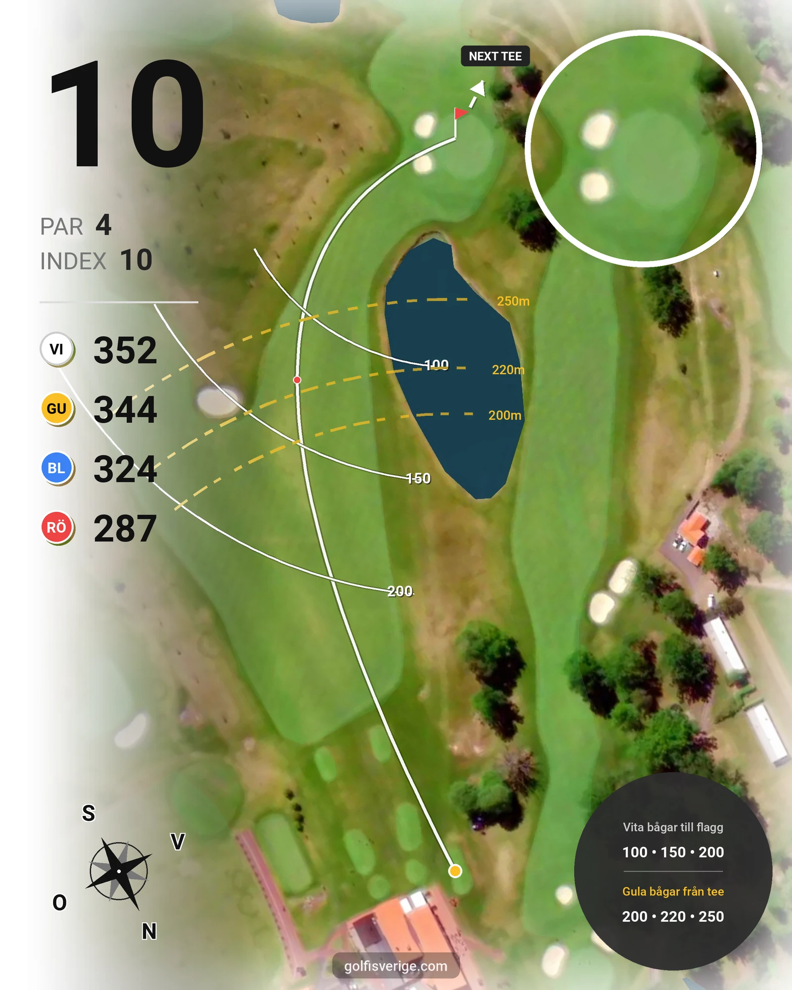 Banguide Ombergs Banan på Ombergs Golf Resort - Hål 10 karta