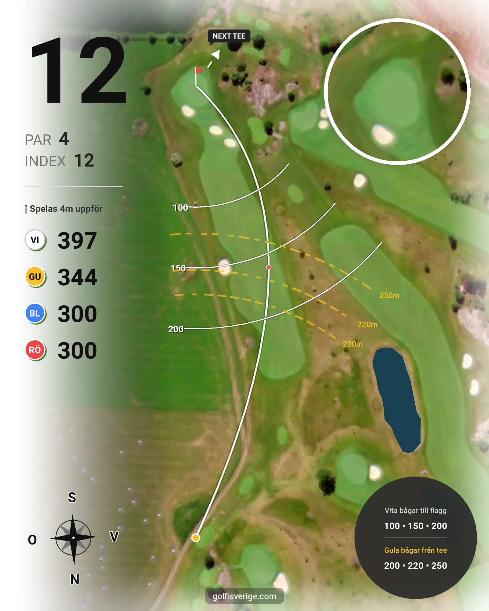 Banguide Ombergs Banan på Ombergs Golf Resort - Hål 12 karta