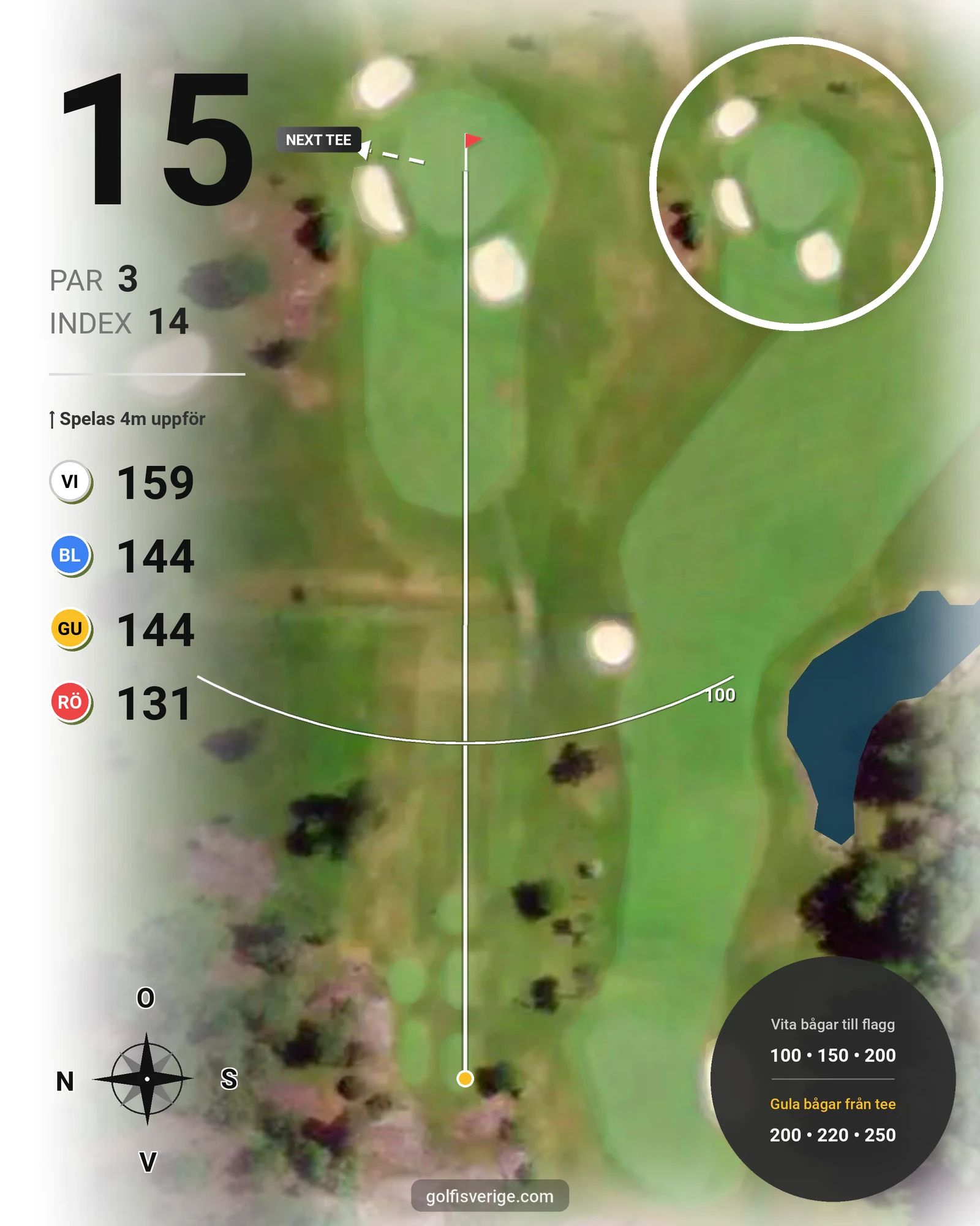 Banguide Ombergs Banan på Ombergs Golf Resort - Hål 15 karta