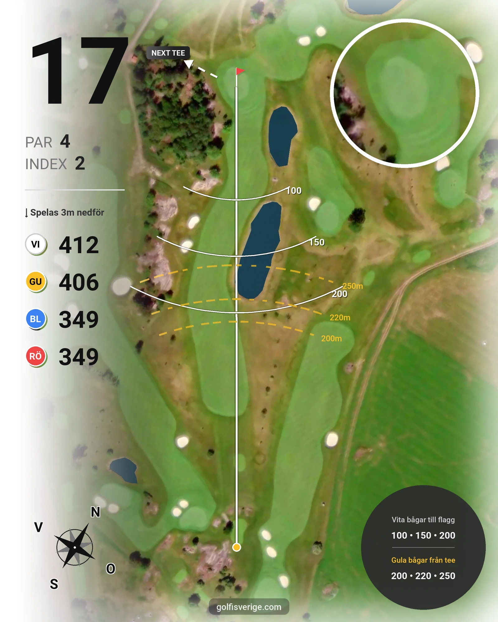 Banguide Ombergs Banan på Ombergs Golf Resort - Hål 17 karta