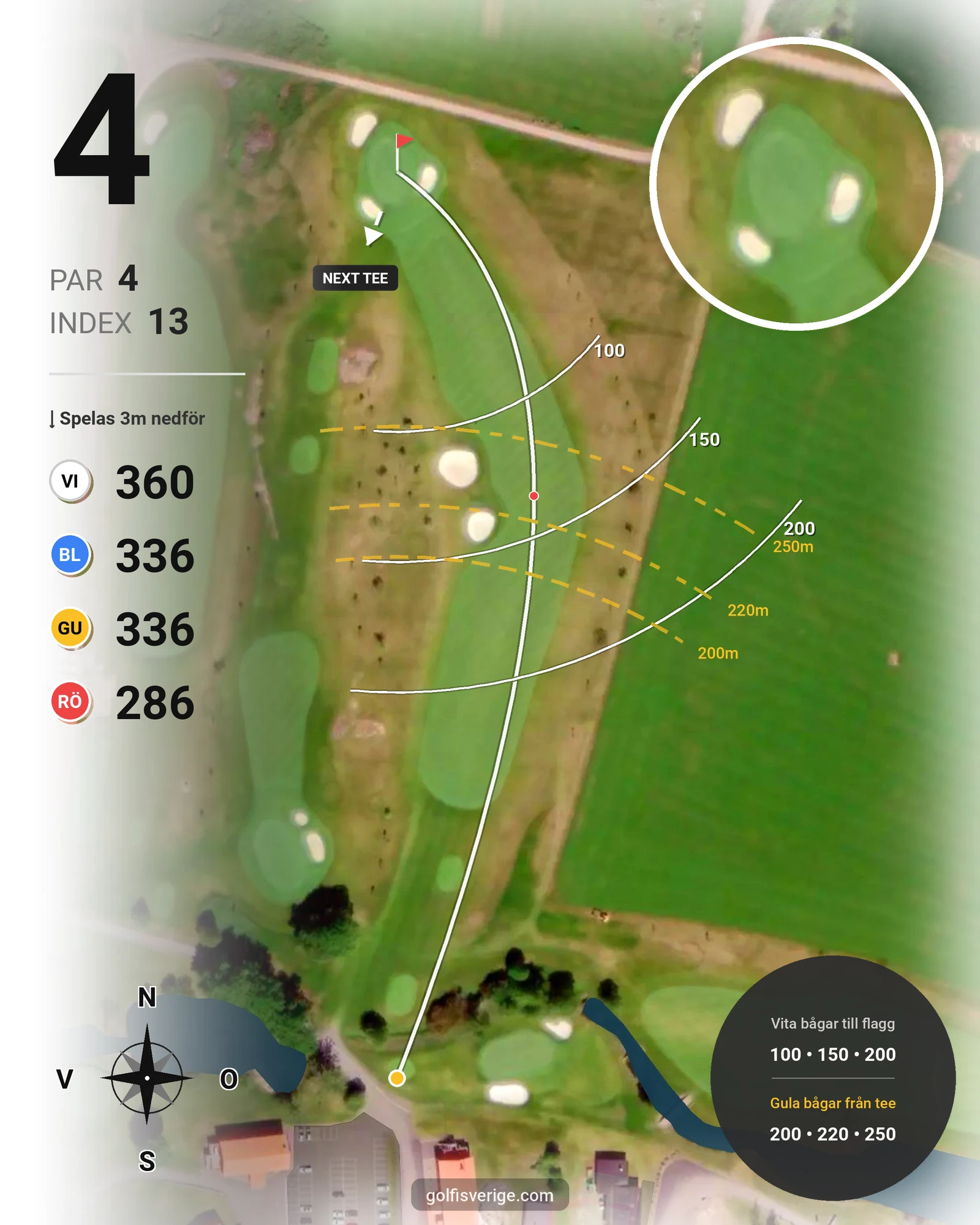 Banguide Ombergs Banan på Ombergs Golf Resort - Hål 4 karta