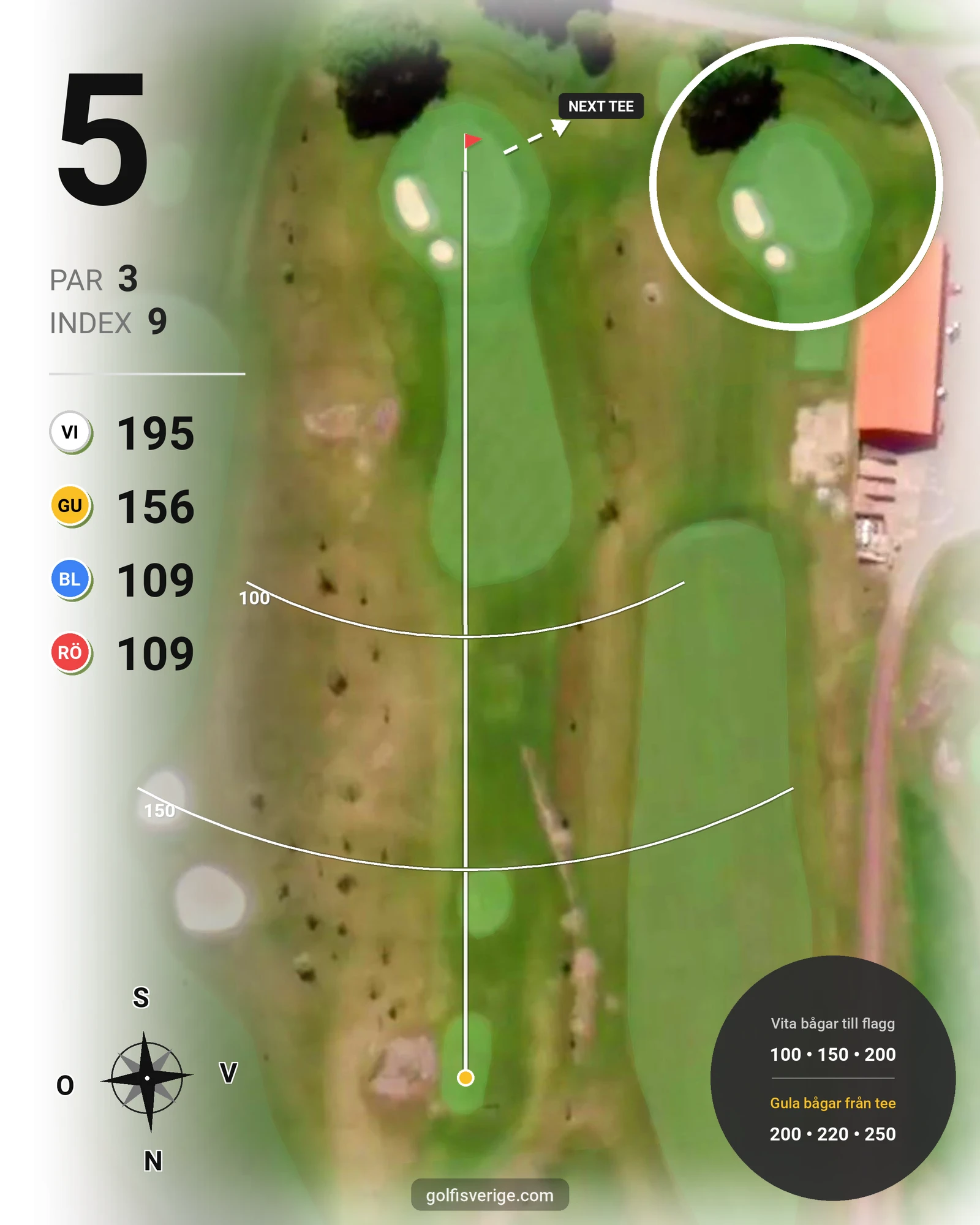 Banguide Ombergs Banan på Ombergs Golf Resort - Hål 5 karta