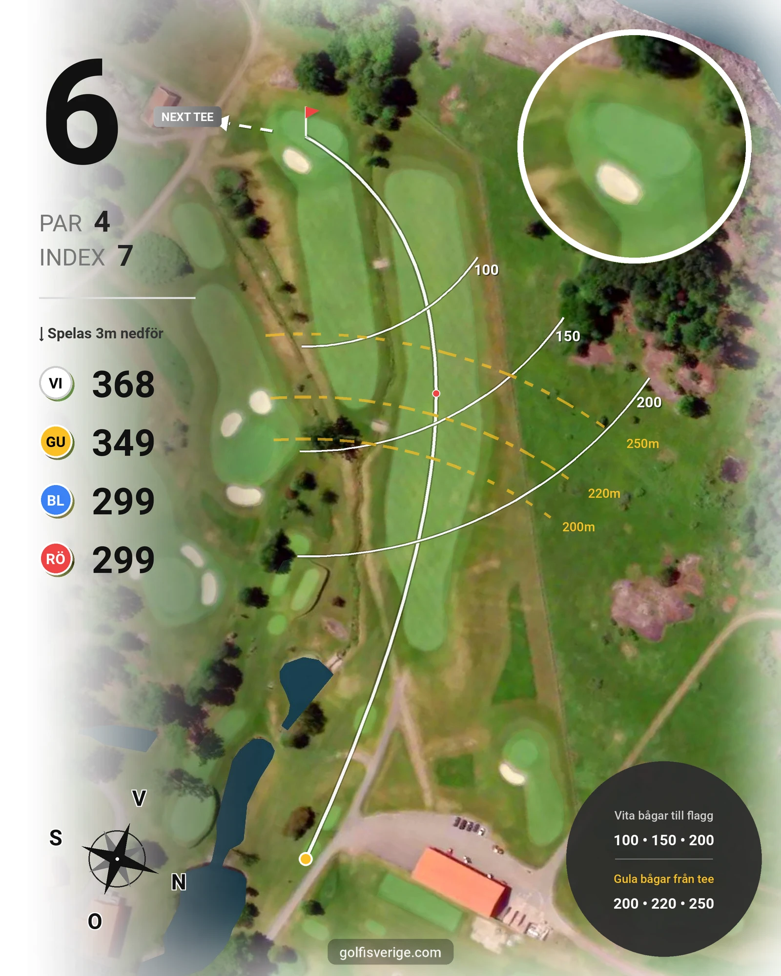 Banguide Ombergs Banan på Ombergs Golf Resort - Hål 6 karta