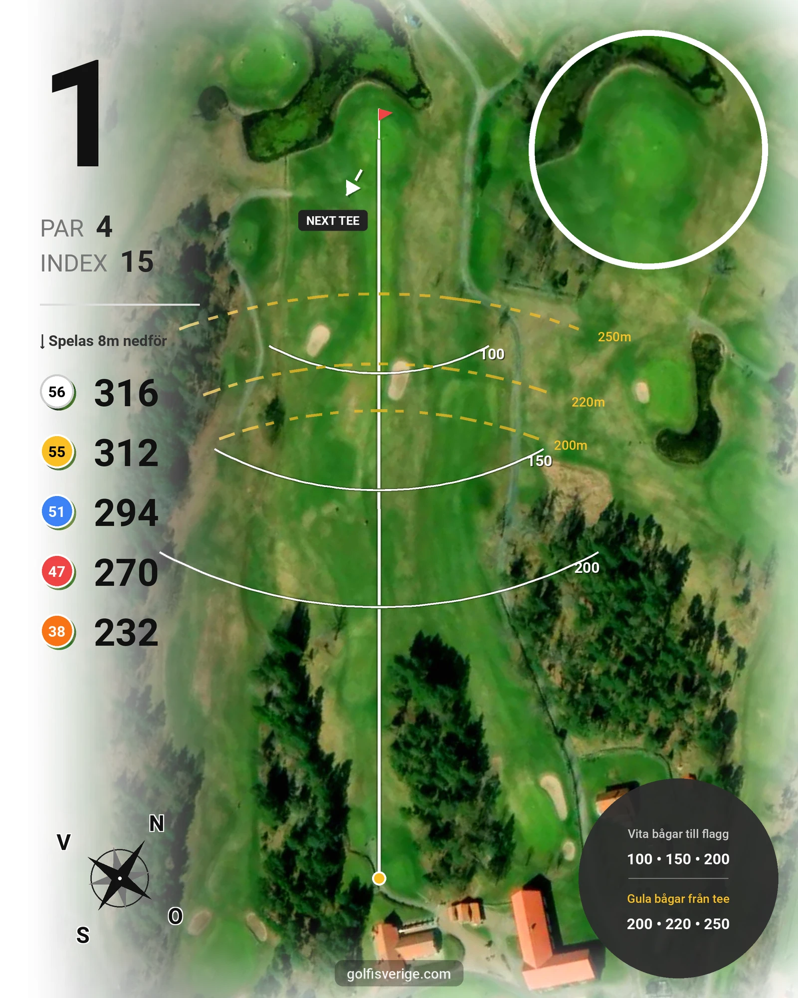 Banguide Öregrunds GK på Öregrunds Golfklubb - Hål 1 karta