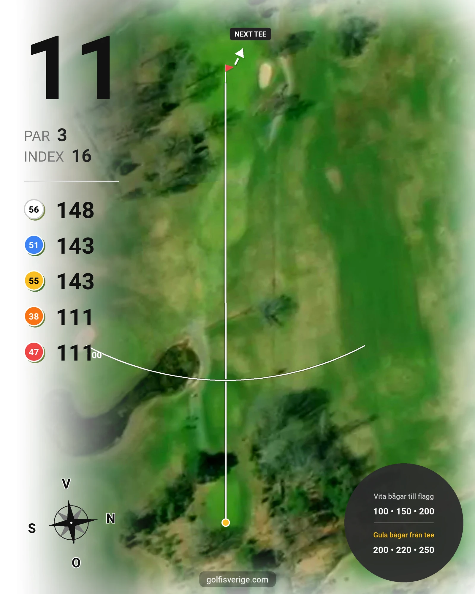 Banguide Öregrunds GK på Öregrunds Golfklubb - Hål 11 karta