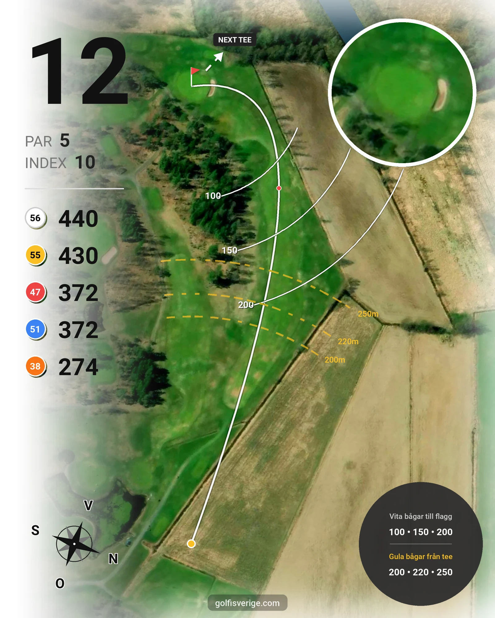 Banguide Öregrunds GK på Öregrunds Golfklubb - Hål 12 karta