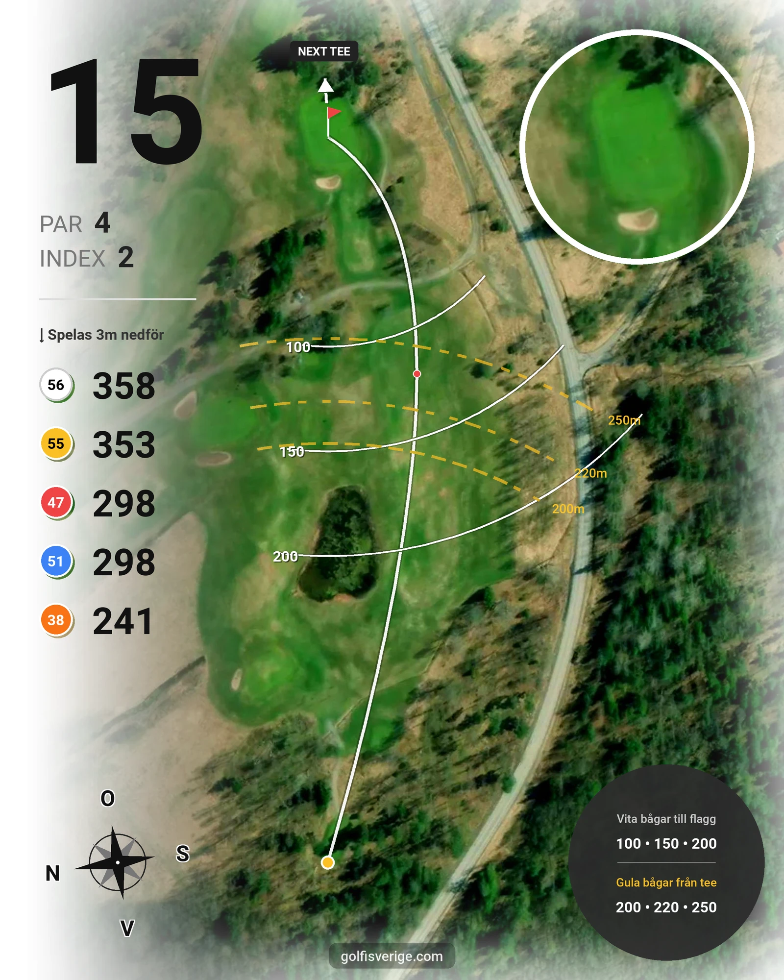 Banguide Öregrunds GK på Öregrunds Golfklubb - Hål 15 karta