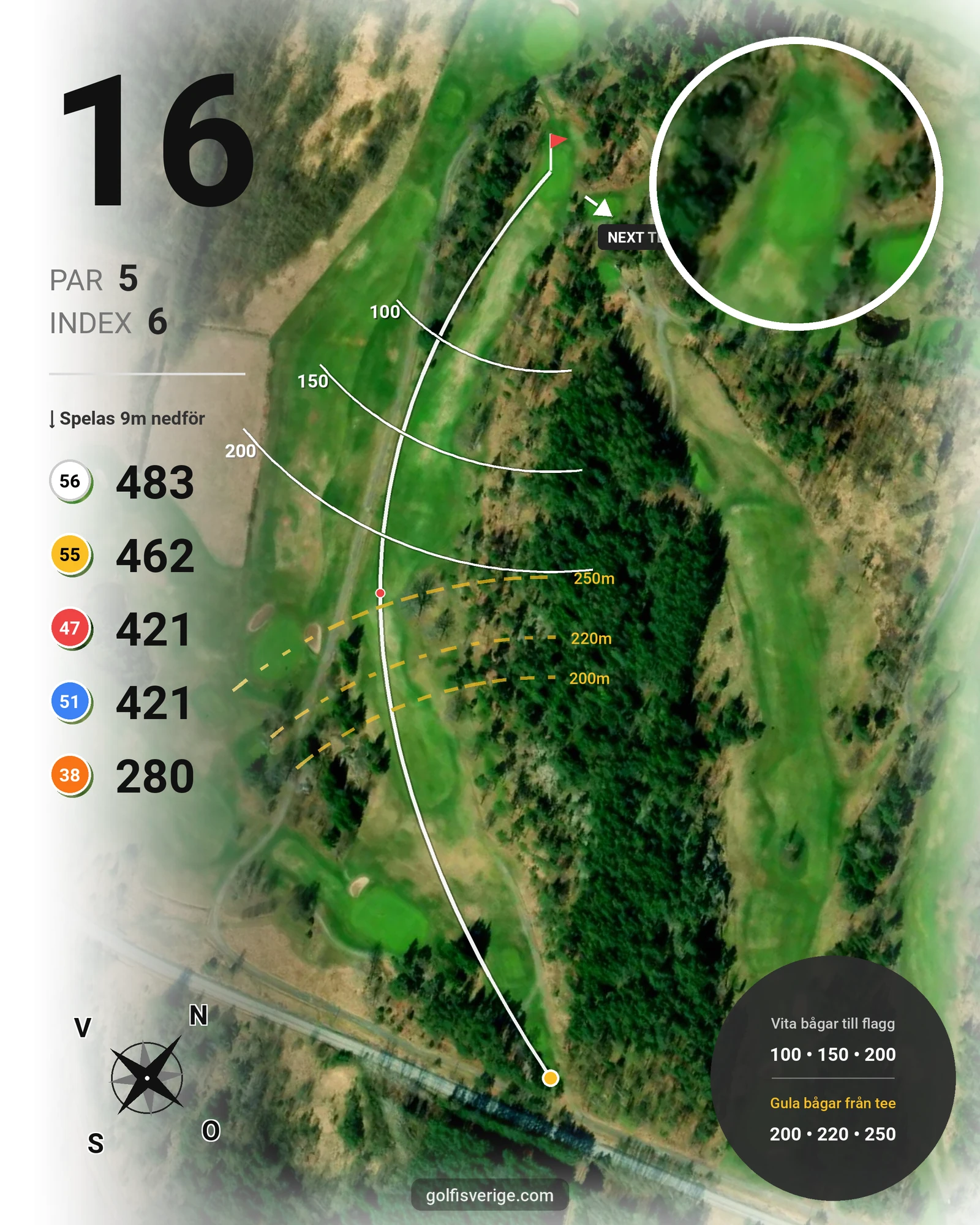 Banguide Öregrunds GK på Öregrunds Golfklubb - Hål 16 karta