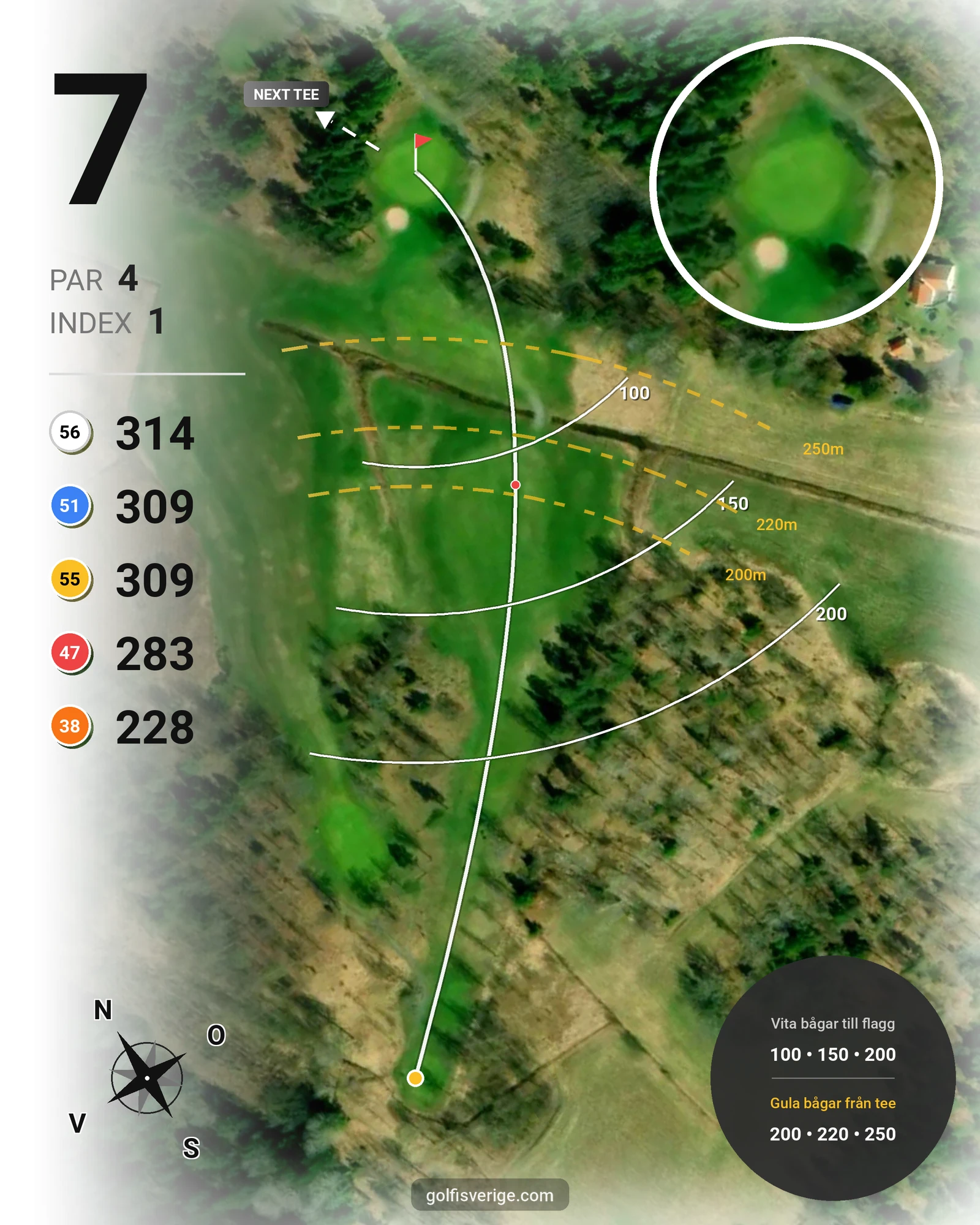 Banguide Öregrunds GK på Öregrunds Golfklubb - Hål 7 karta