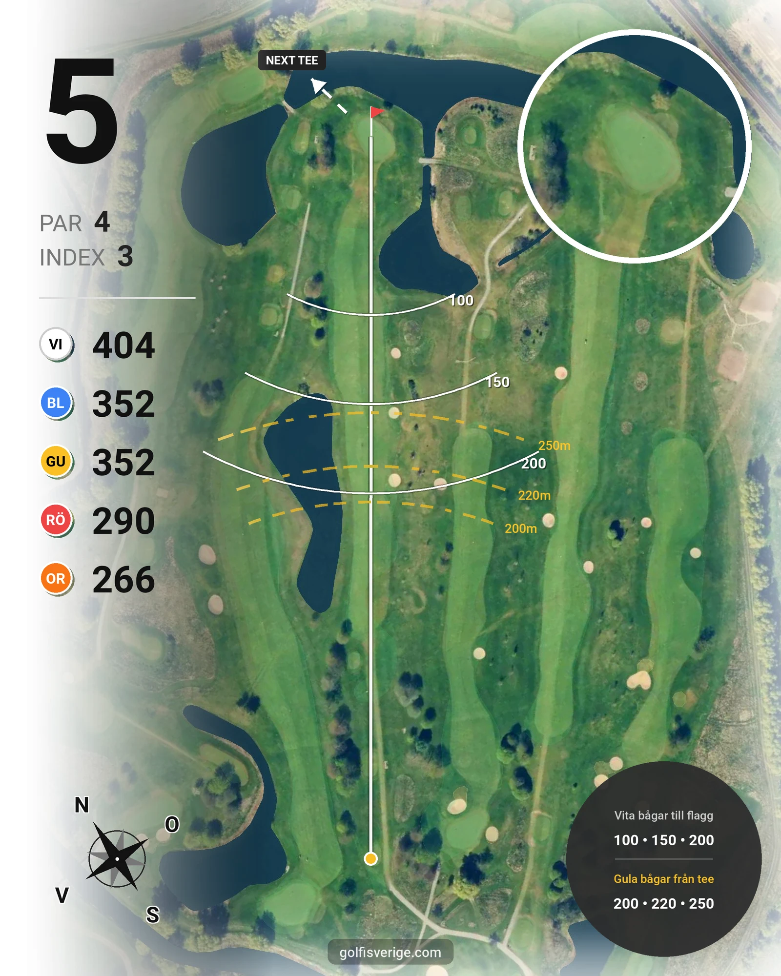 Banguide 18-hålsbanan på Örestads Golfklubb - Hål 5 karta