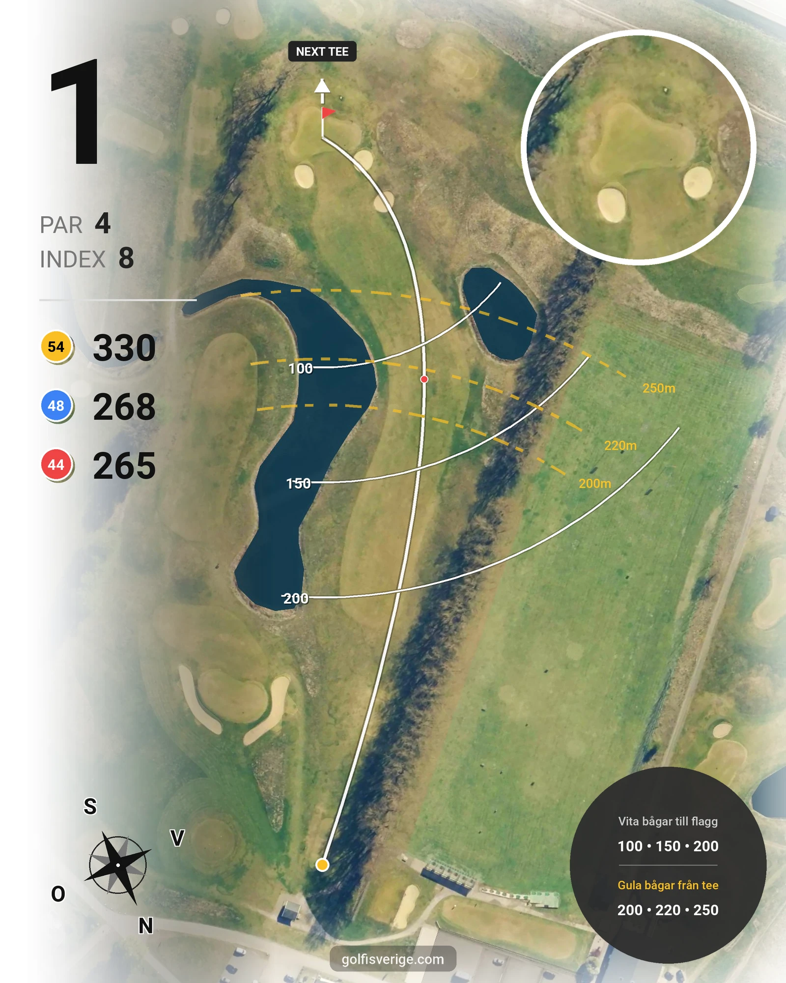 Banguide Öresunds Golf på Öresunds Golf - Hål 1 karta
