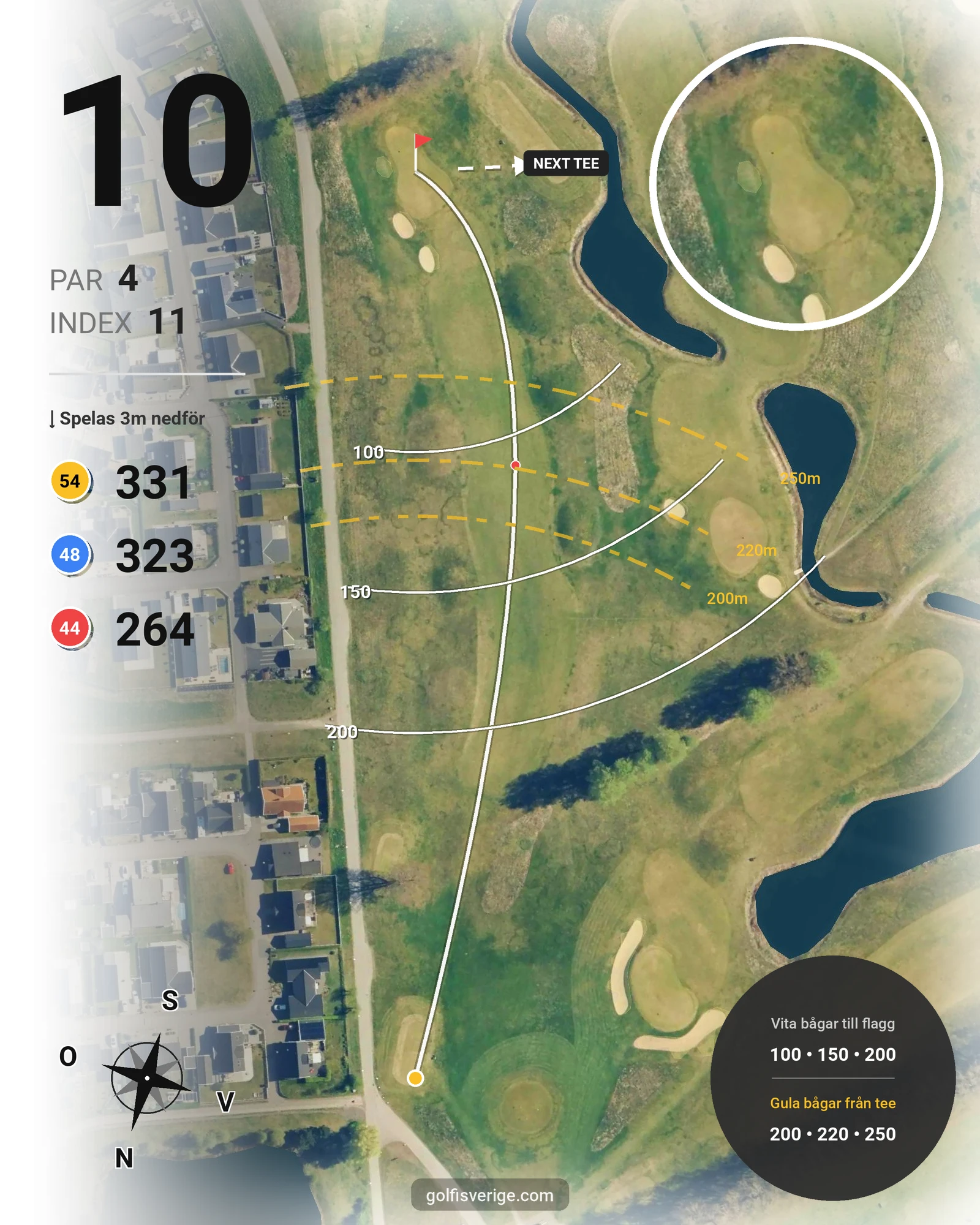 Banguide Öresunds Golf på Öresunds Golf - Hål 10 karta