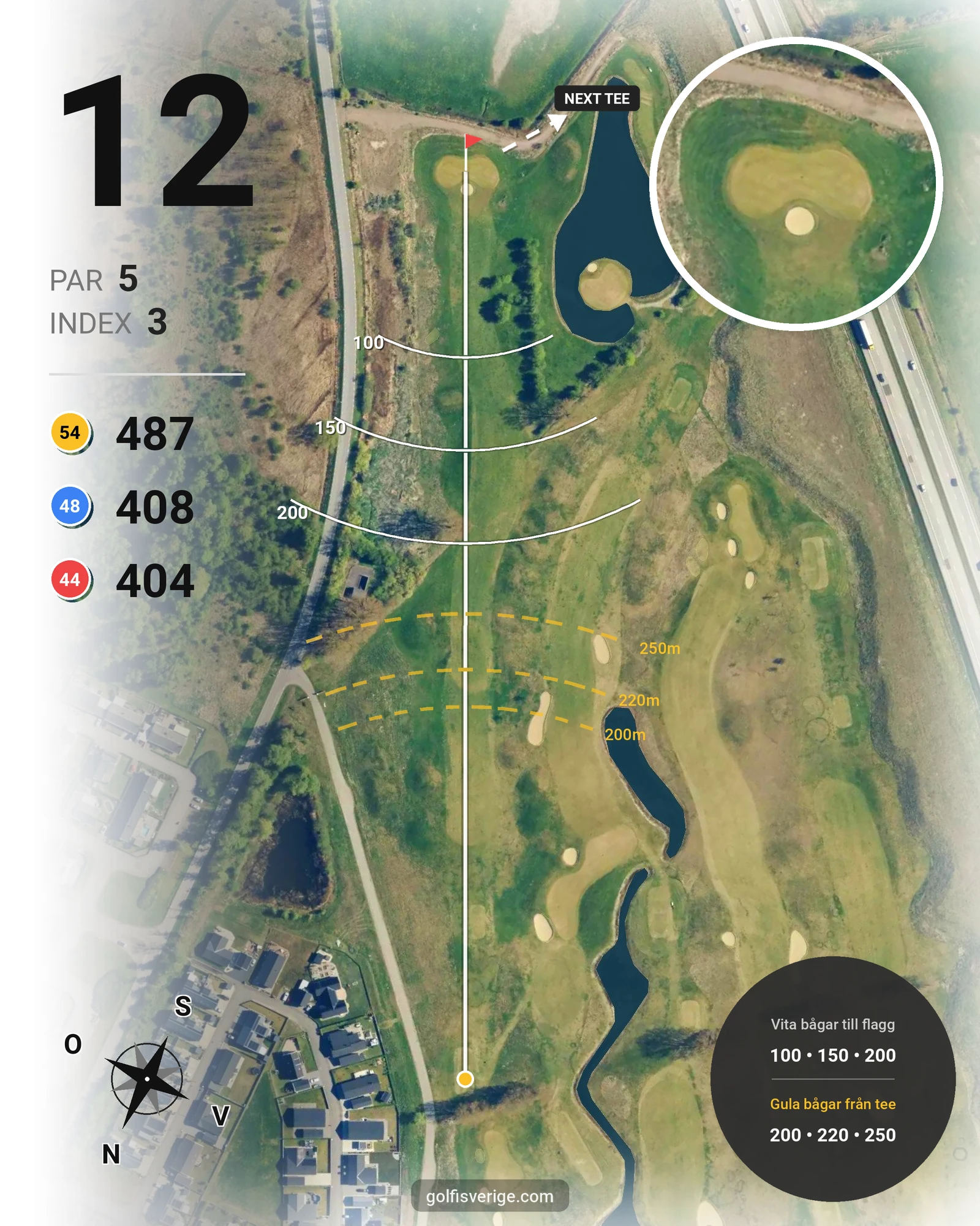 Banguide Öresunds Golf på Öresunds Golf - Hål 12 karta