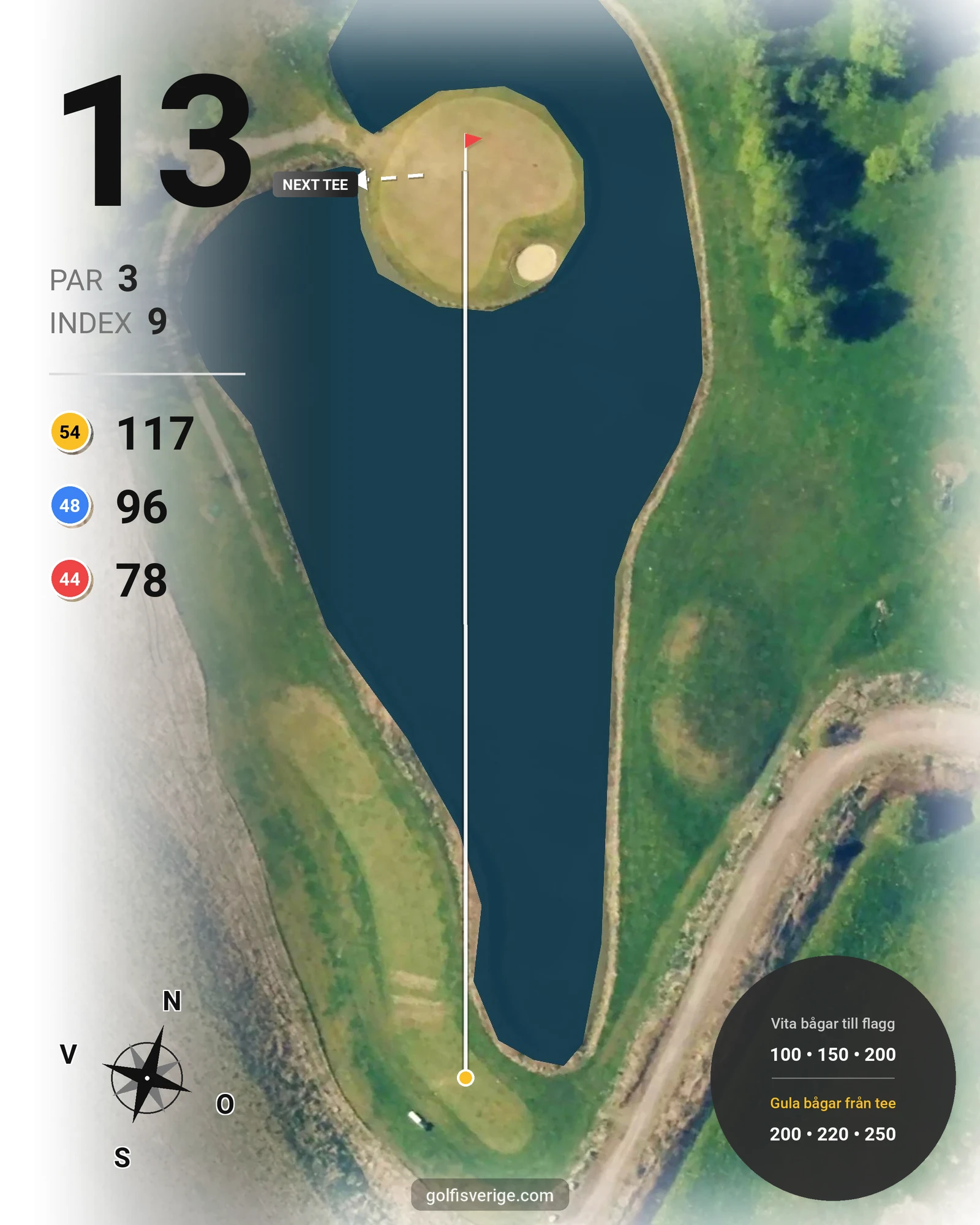 Banguide Öresunds Golf på Öresunds Golf - Hål 13 karta