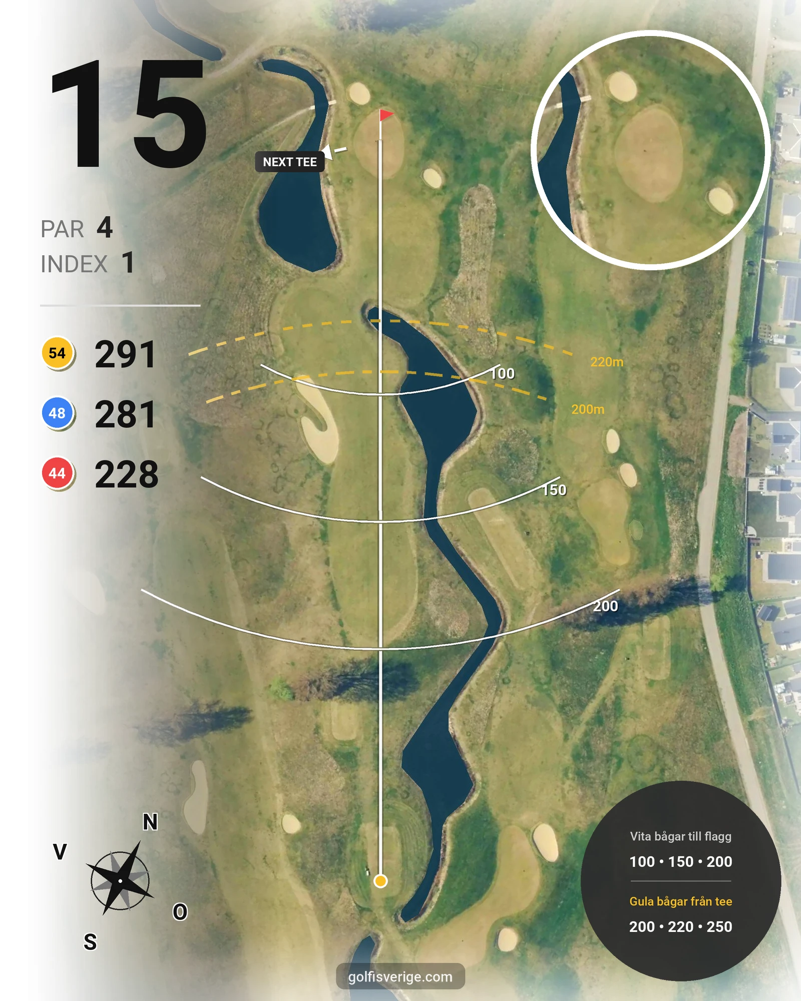 Banguide Öresunds Golf på Öresunds Golf - Hål 15 karta
